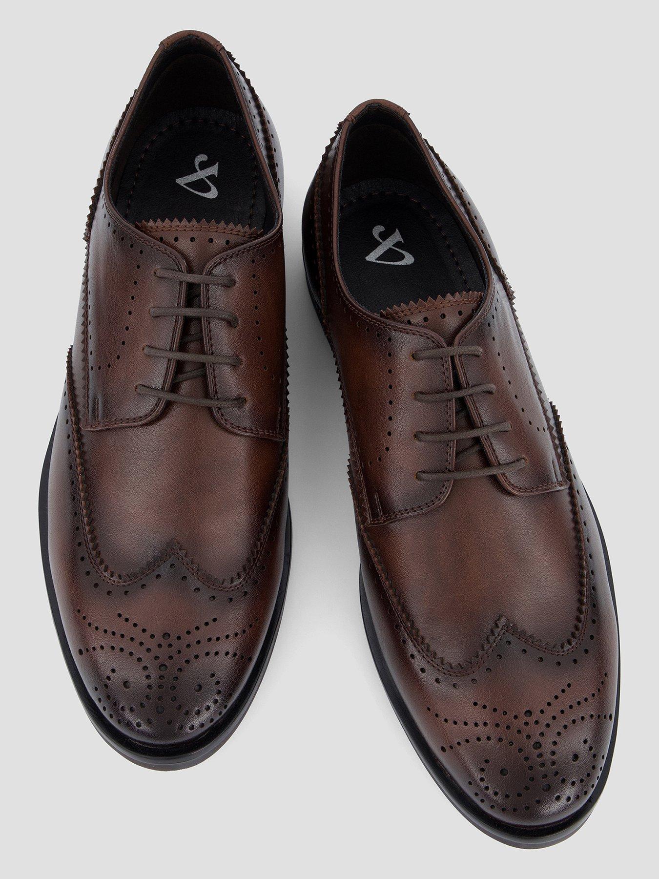 Image 3 of 7 of The Very Collection Formal Lace Up Brogue Shoes&nbsp;- Brown