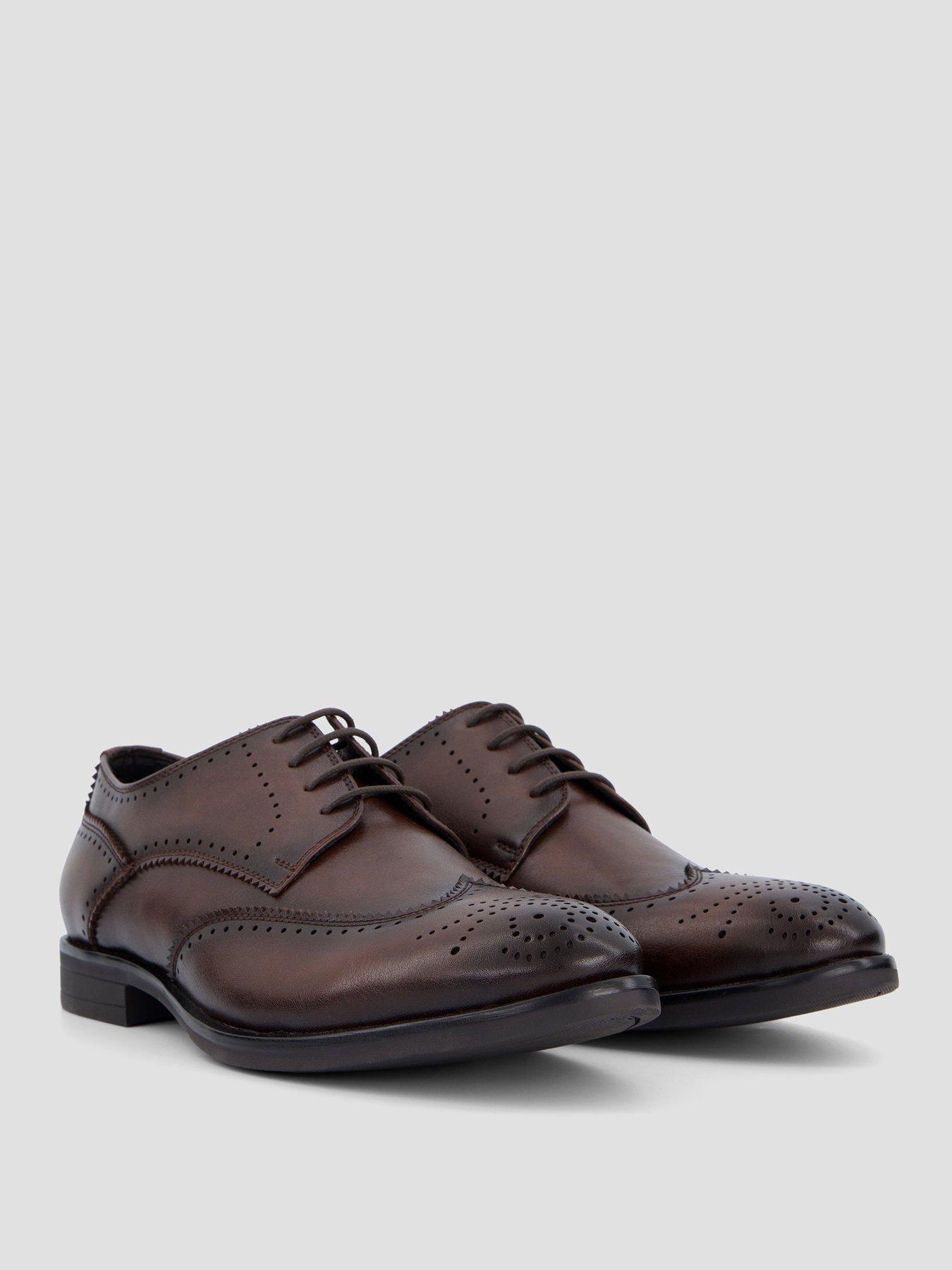 Image 6 of 7 of The Very Collection Formal Lace Up Brogue Shoes&nbsp;- Brown