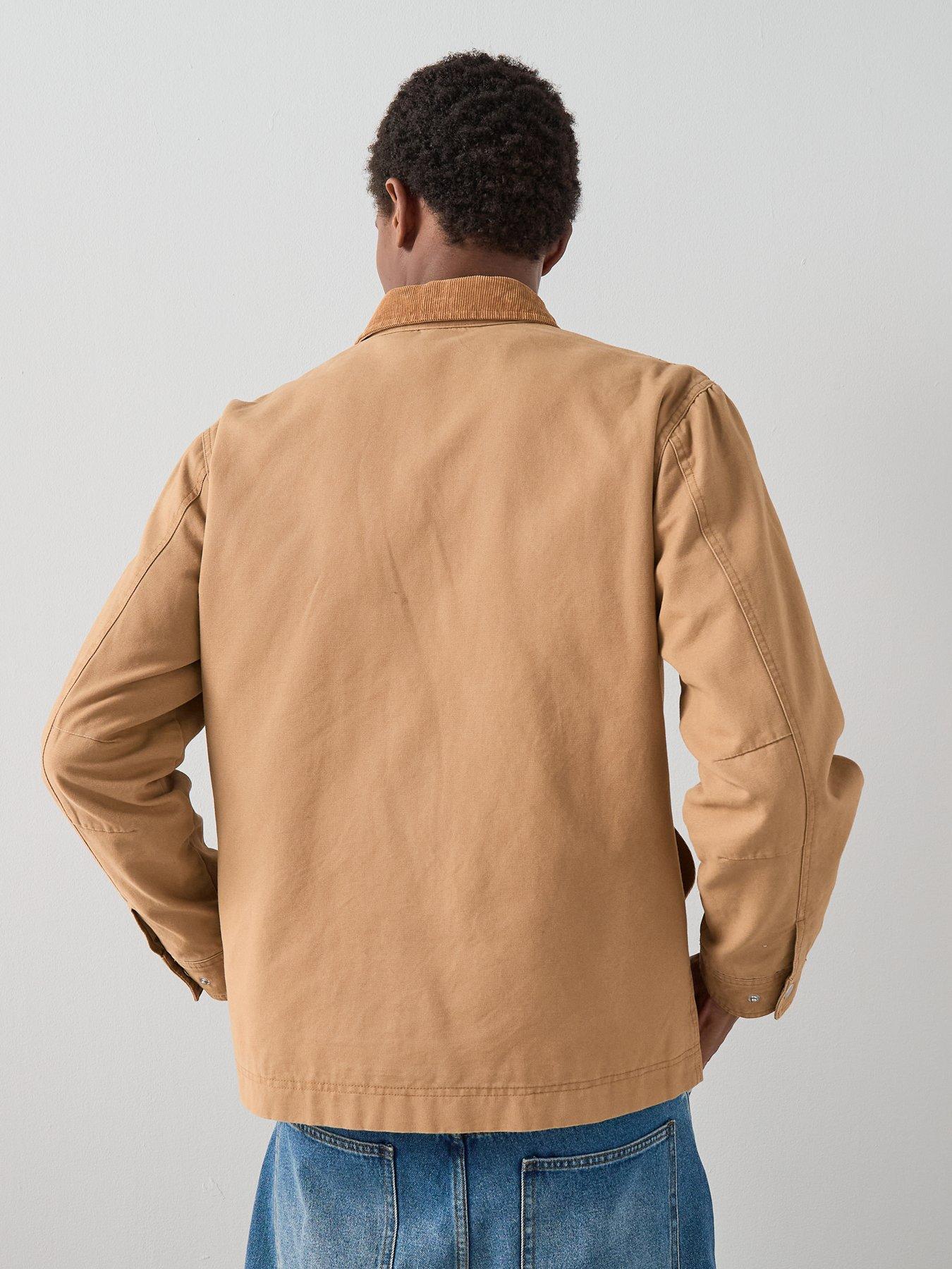  image of the-very-collection-pure-cotton-denim-collared-jacket-brown