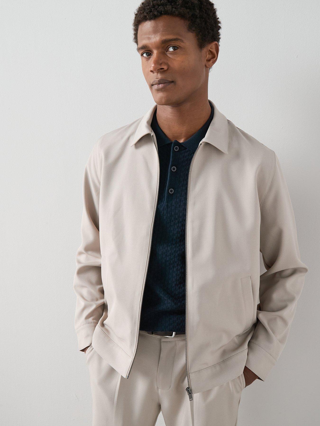 image of the-very-collection-formal-collared-jacket-stone