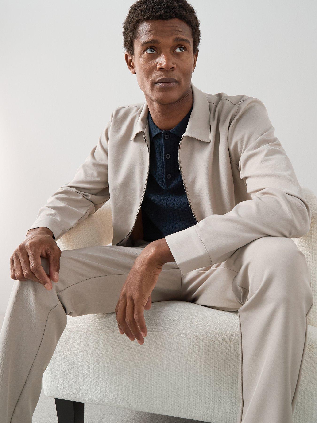 Image 4 of 7 of The Very Collection Smart Harrington Jacket - Stone