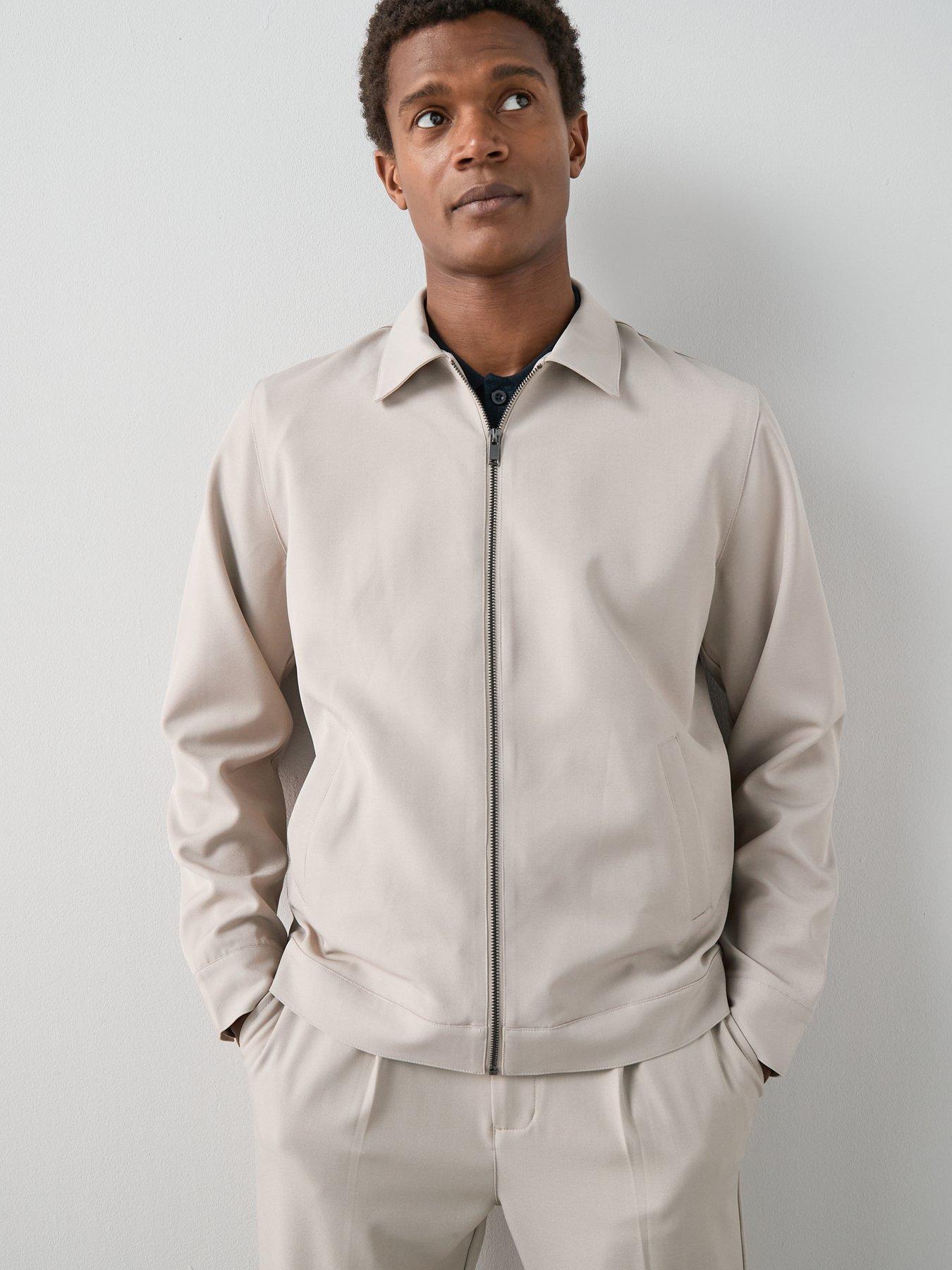  image of the-very-collection-formal-collared-jacket-stone