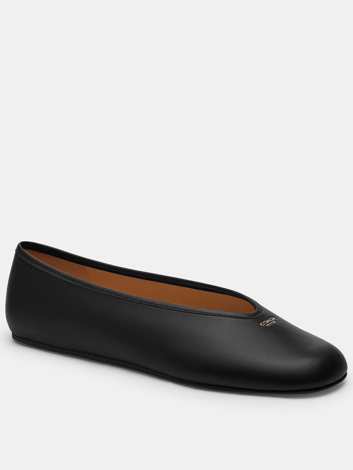 COACH Houston Leather Ballet Flat - Black