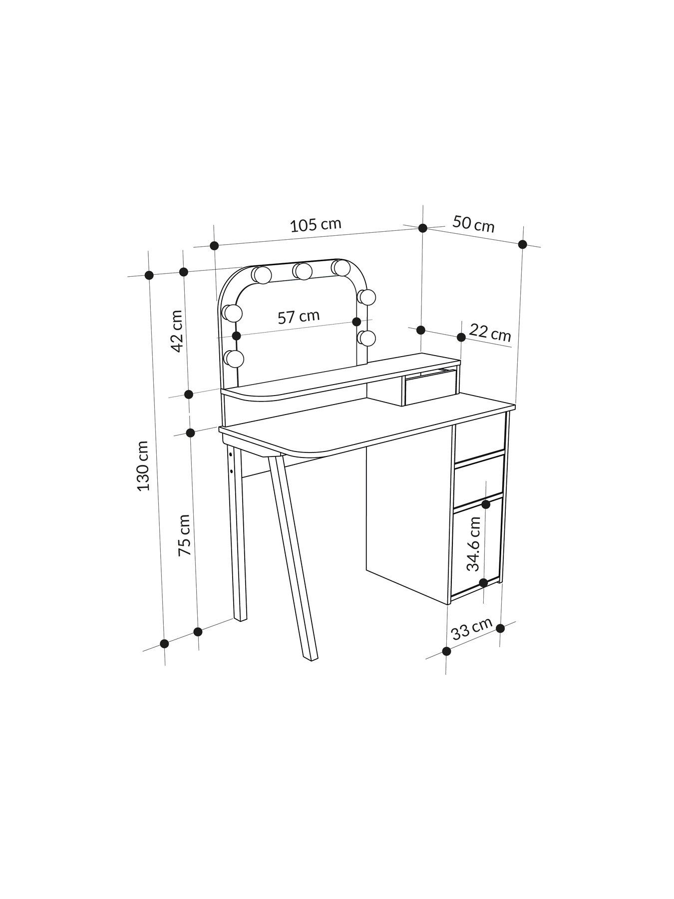 Image 6 of 7 of Decortie Avien Dressing Table - Lagina/oak