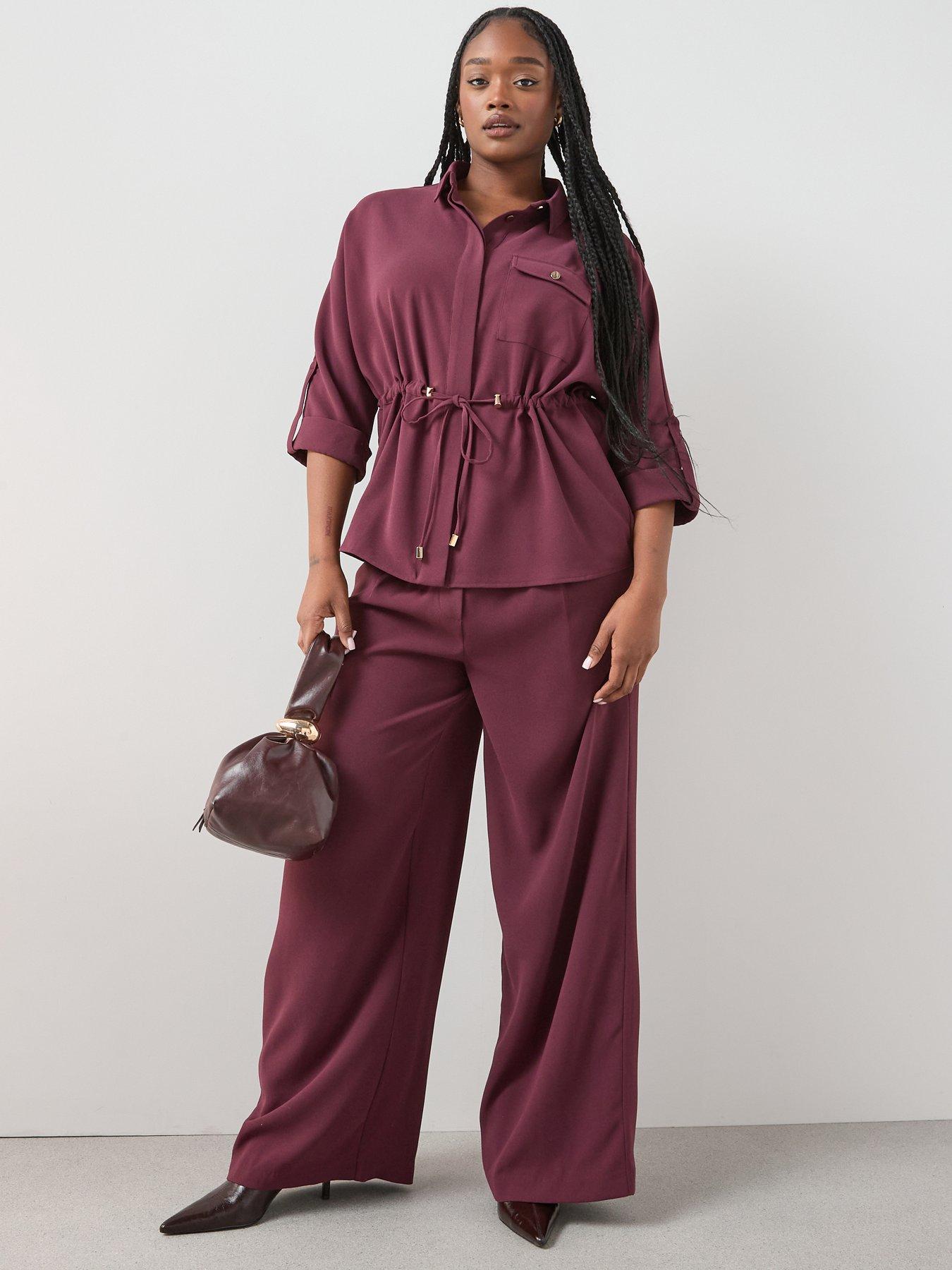 The Very Collection Curve Cinched Waist Shirt Co-Ord - Purple