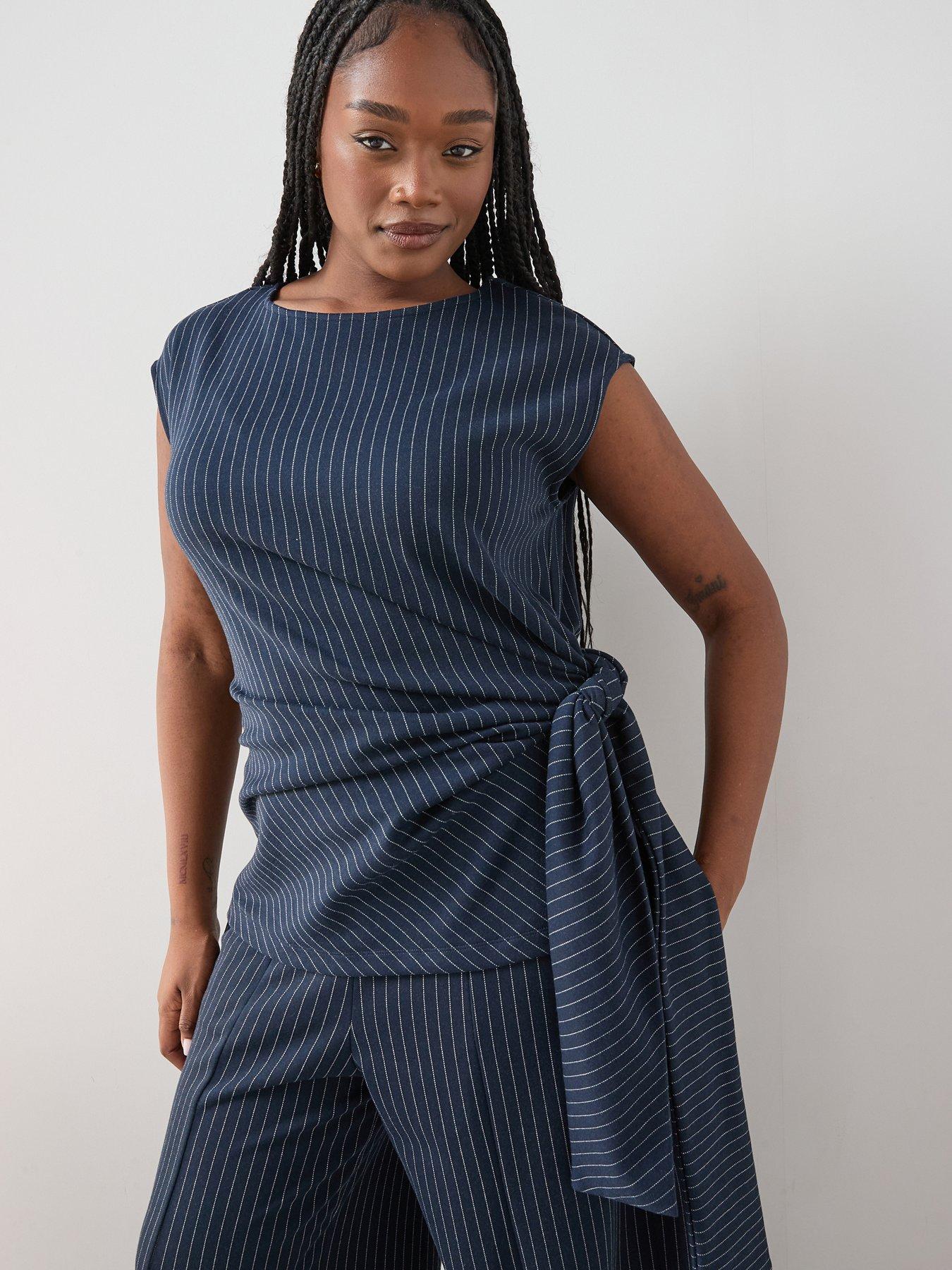 the-very-collection-curve-pinstripe-co-ord-top-navy