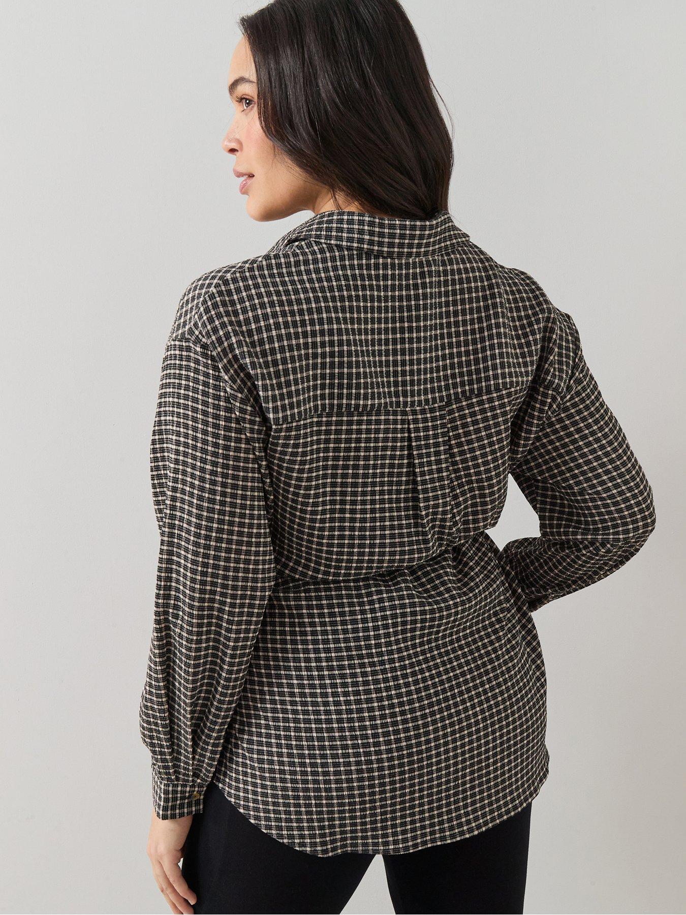 Image 2 of 6 of The Very Collection Curve Gingham Belted Shirt