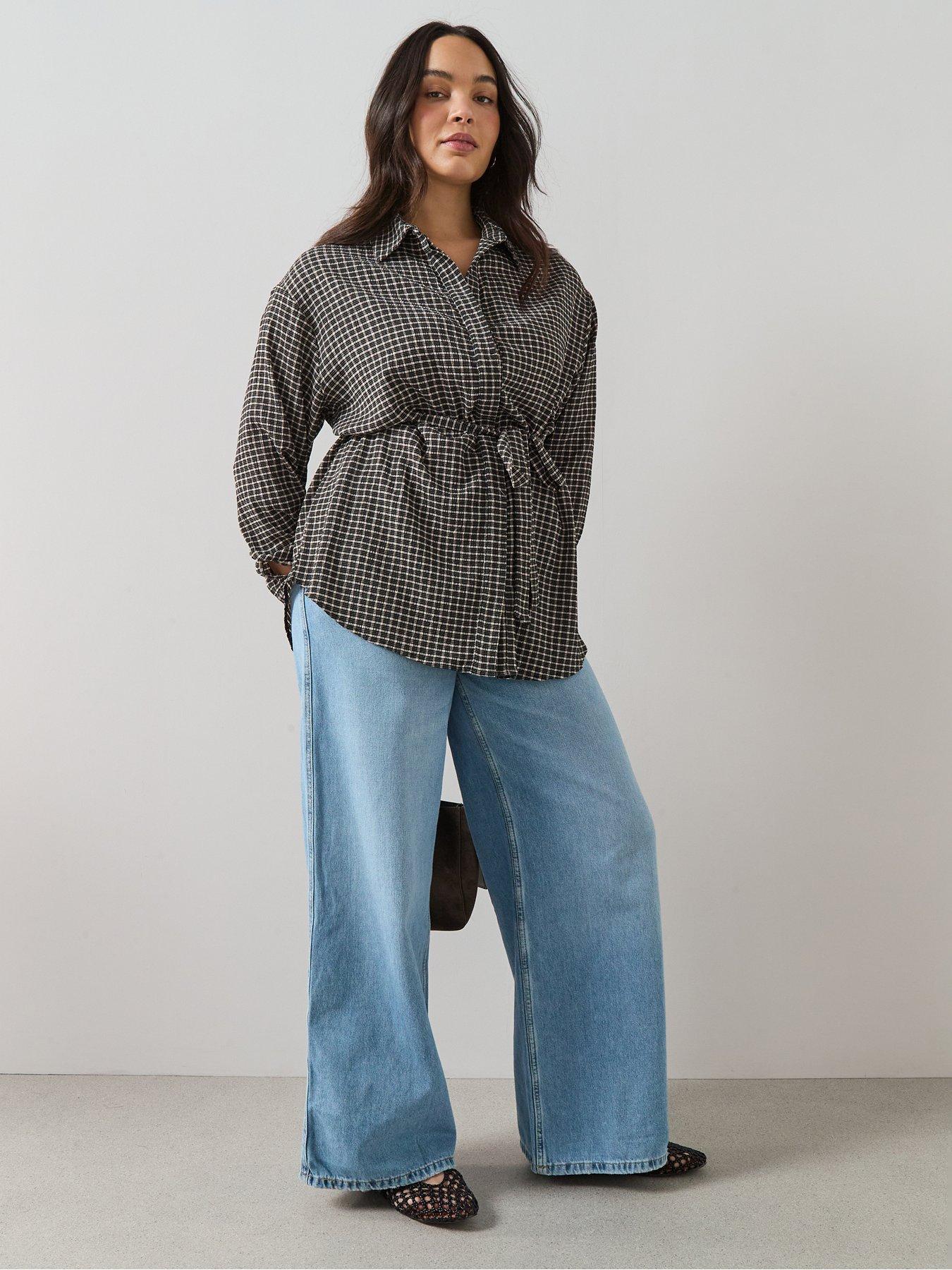 Image 6 of 6 of The Very Collection Curve Gingham Belted Shirt