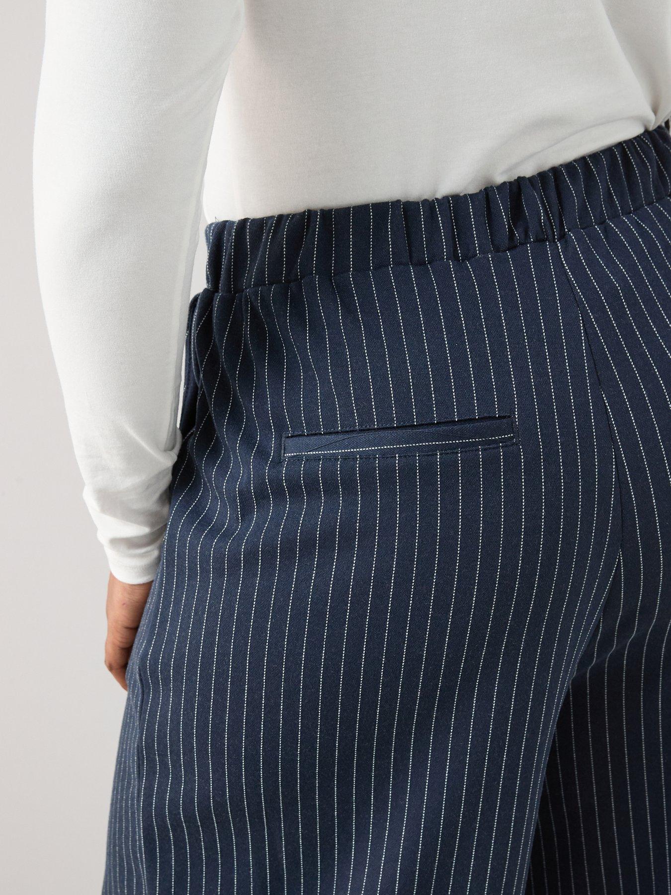  image of the-very-collection-curve-pinstripe-pull-on-stretch-trouser