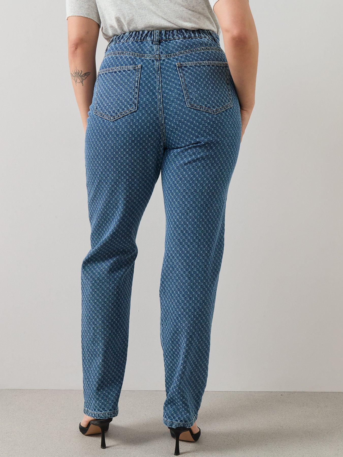 Image 2 of 7 of The Very Collection Curve Textured Straight Leg Jean - Dark Wash