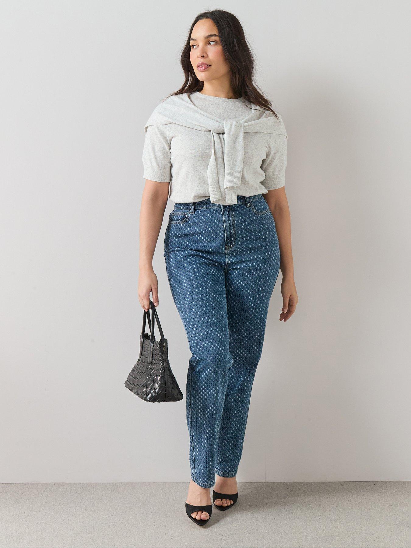 Image 3 of 7 of The Very Collection Curve Textured Straight Leg Jean - Dark Wash