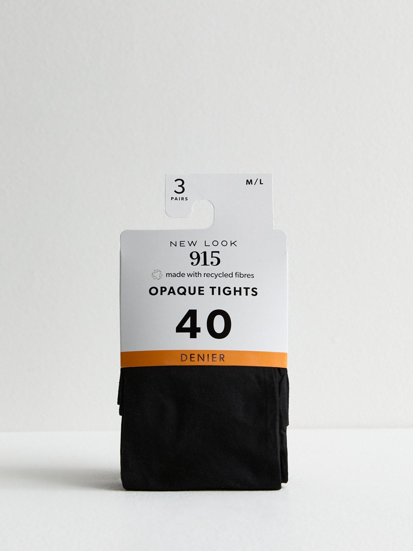undefined Girls 3 Pack Of 40 Denier Tights - Black