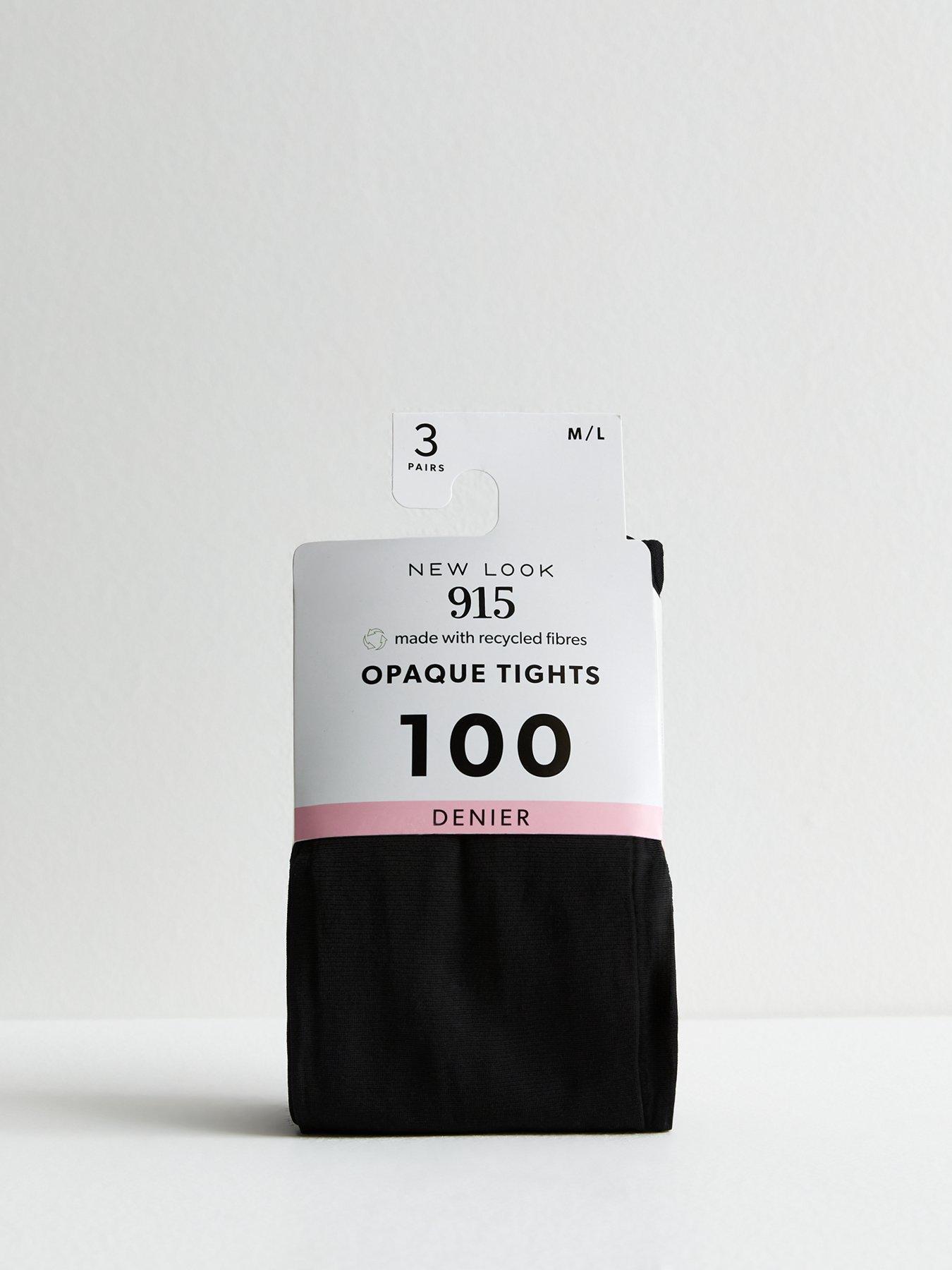 undefined Girls 3 Pack Of 100 Denier Tights - Black