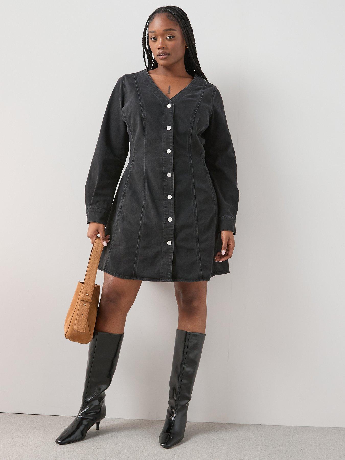 the-very-collection-curve-curve-fit-amp-flare-denim-mini-dress