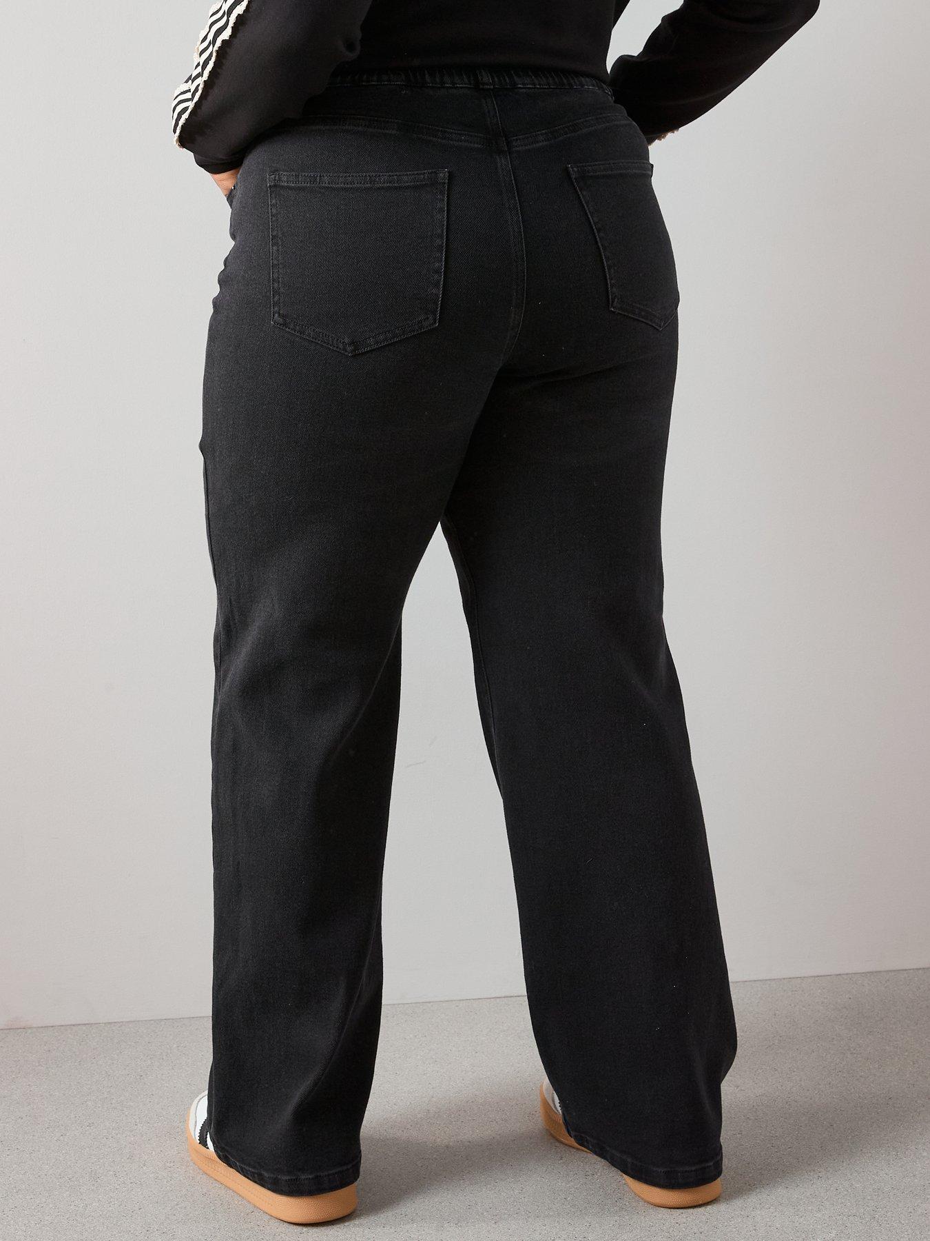  image of the-very-collection-curve-elasticated-wide-leg-jean