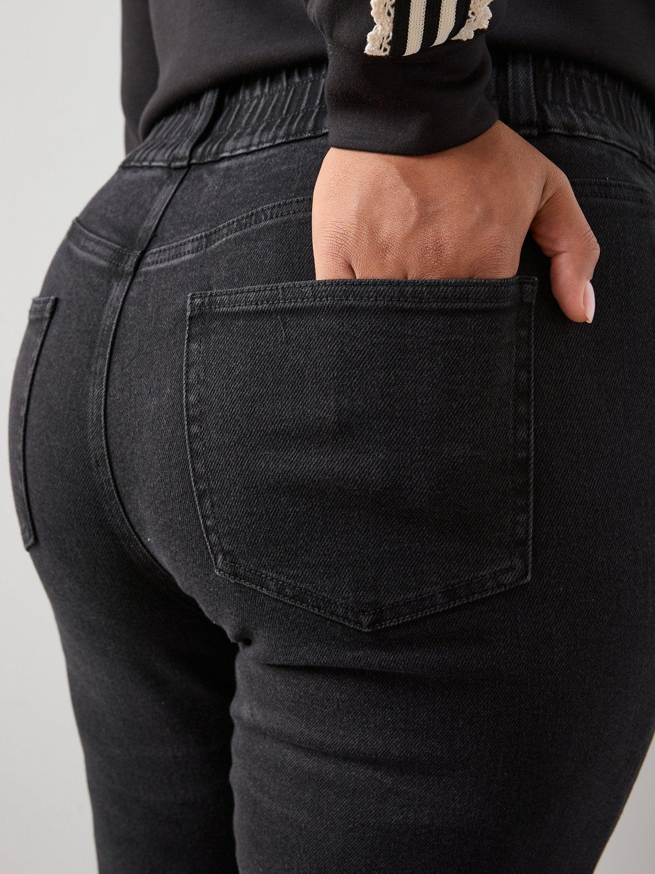  image of the-very-collection-curve-elasticated-wide-leg-jean