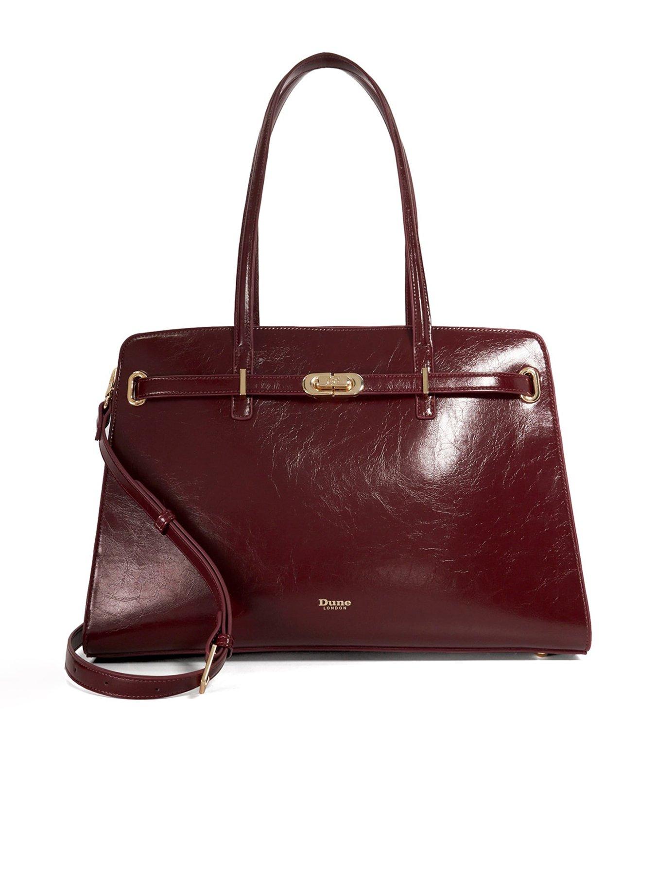Dune London Define Long Handle Leather Shoulder Bag - Burgundy