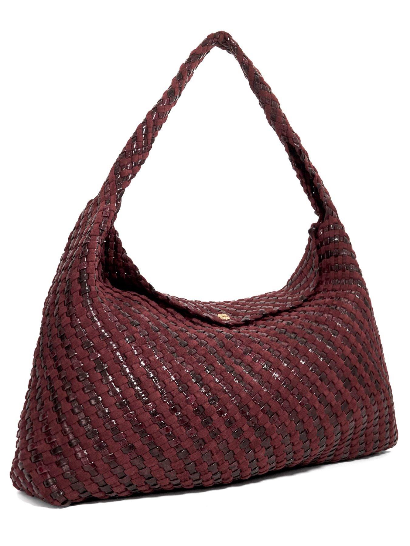 Image 4 of 6 of Dune London Deliberate Xl Extra Large Woven Shoulder Bag - Purple