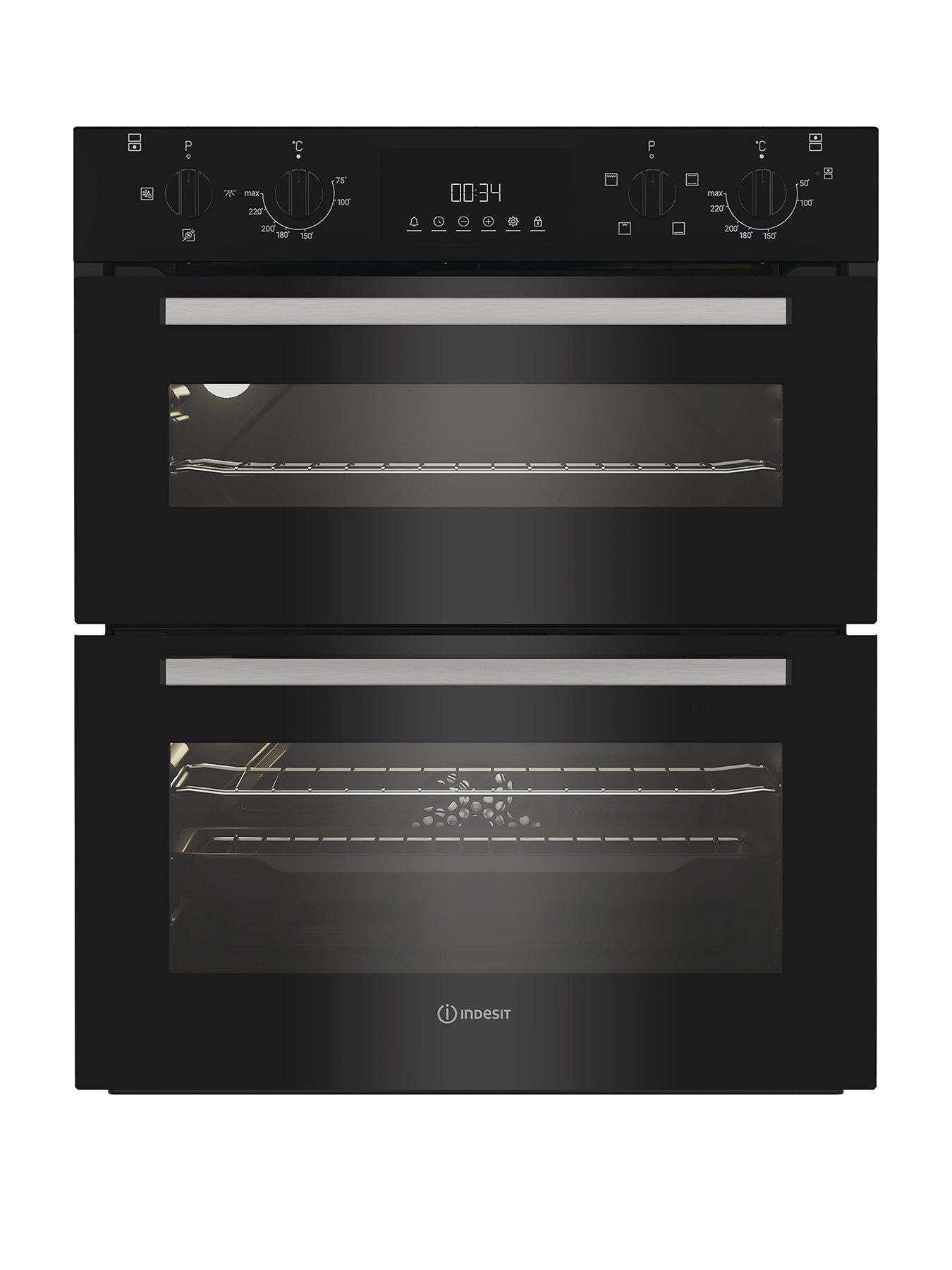 undefined Indesit DUI 10D B Electric Fan Double Oven - Black