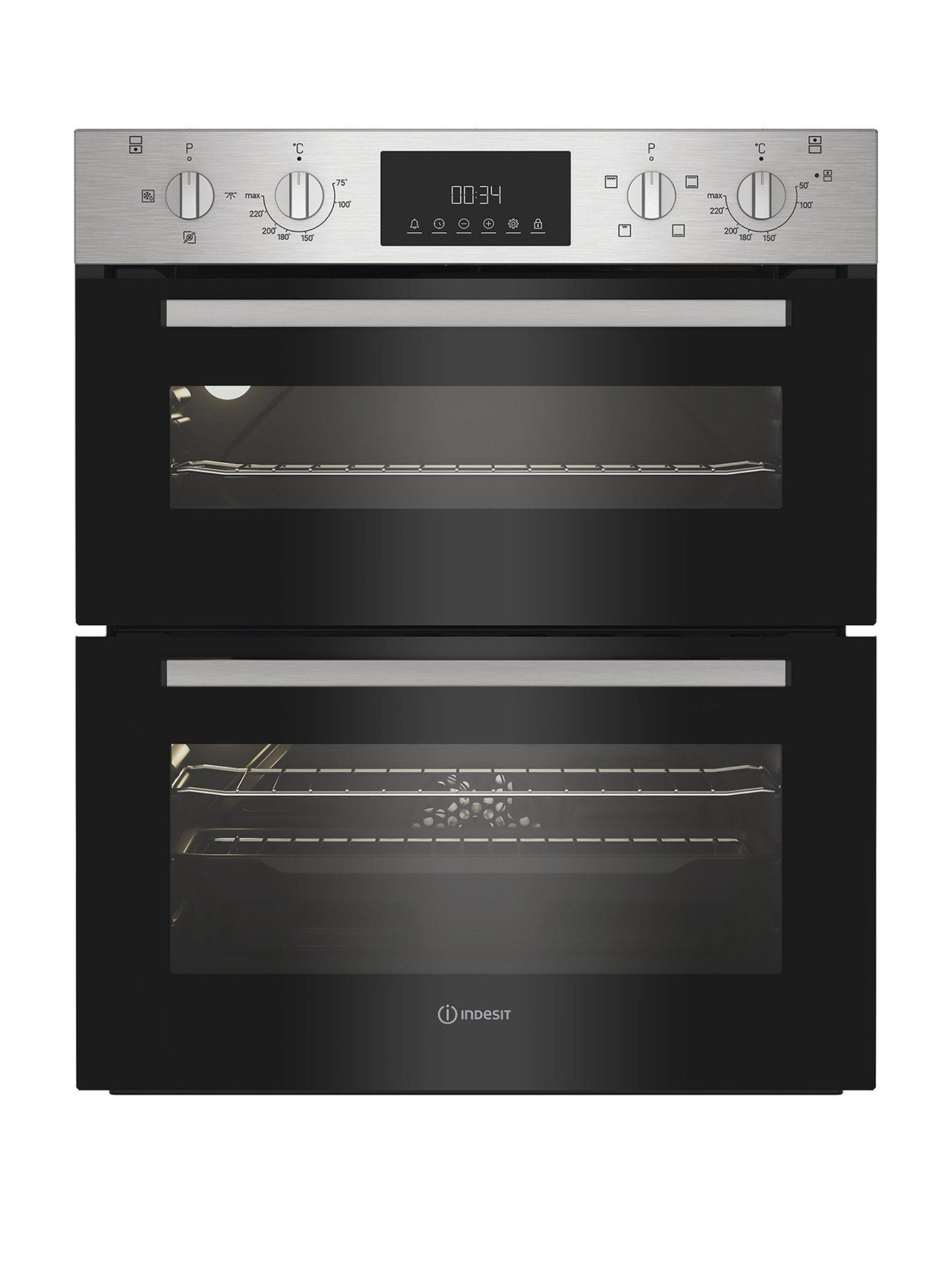 front image of indesit-dui-10d-ix-electric-fan-double-oven-stainless-steel