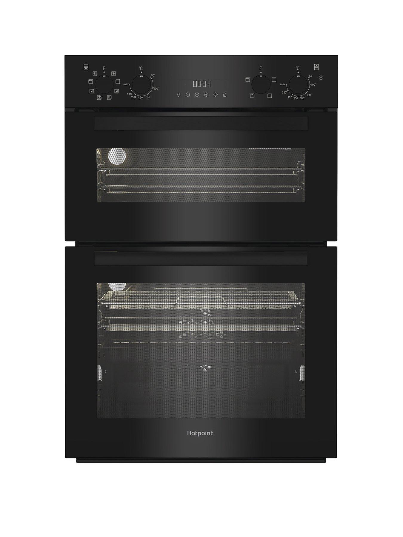 hotpoint-dih-82g1a-b-electric-fan-double-oven-with-air-fry-black