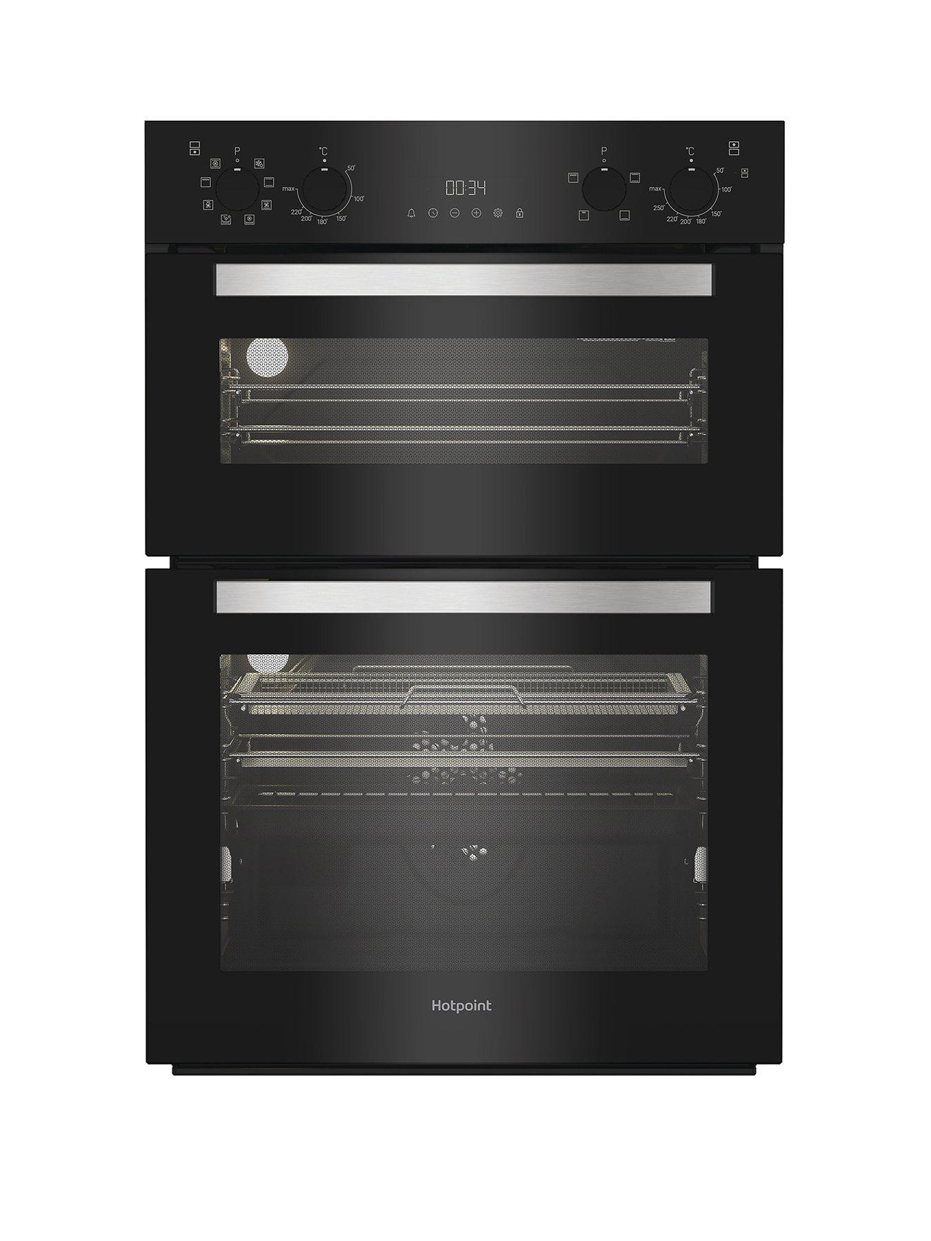 undefined Hotpoint DIH 82G1A B Electric Fan Double Oven with Air Fry - Black