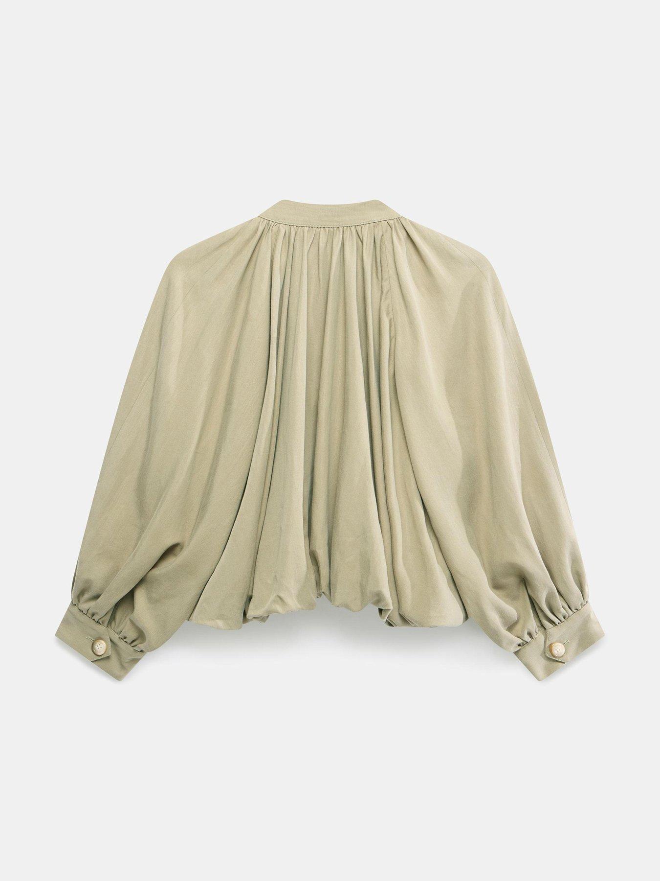 Image 6 of 6 of Mint Velvet Khaki Bubble Hem Jacket - Green