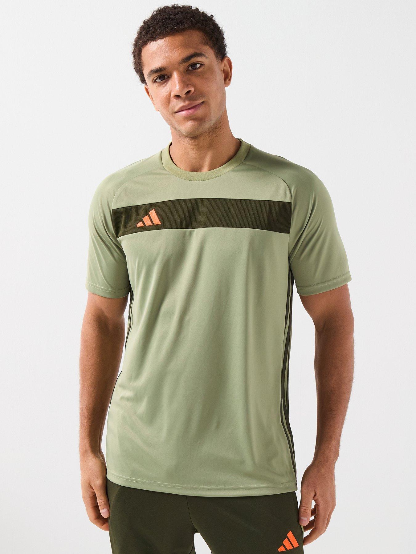 front image of adidas-mens-tiro-essentials-jersey-t--shirt-green
