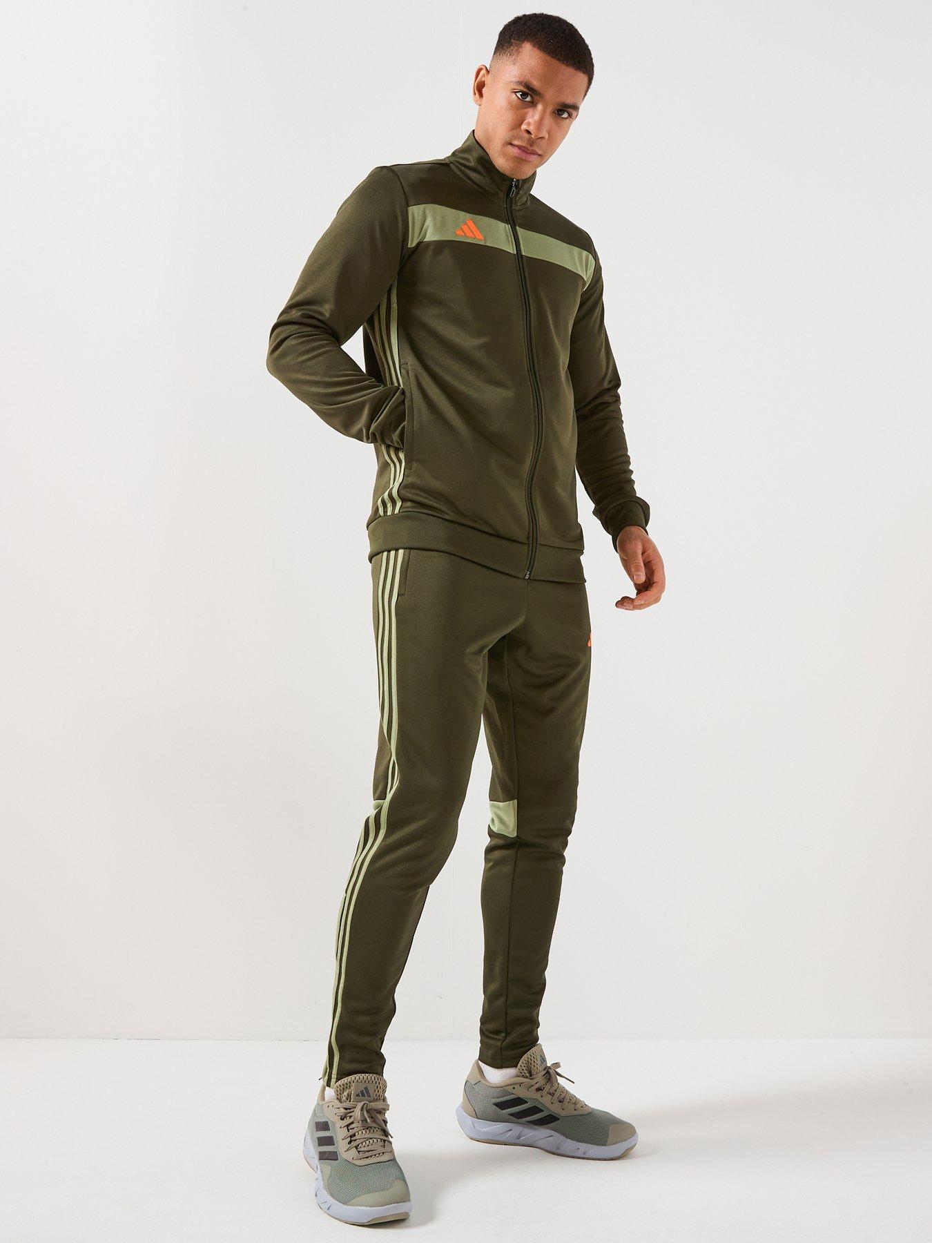 Image 3 of 6 of adidas Mens Tiro Essentials Tracksuit - Green