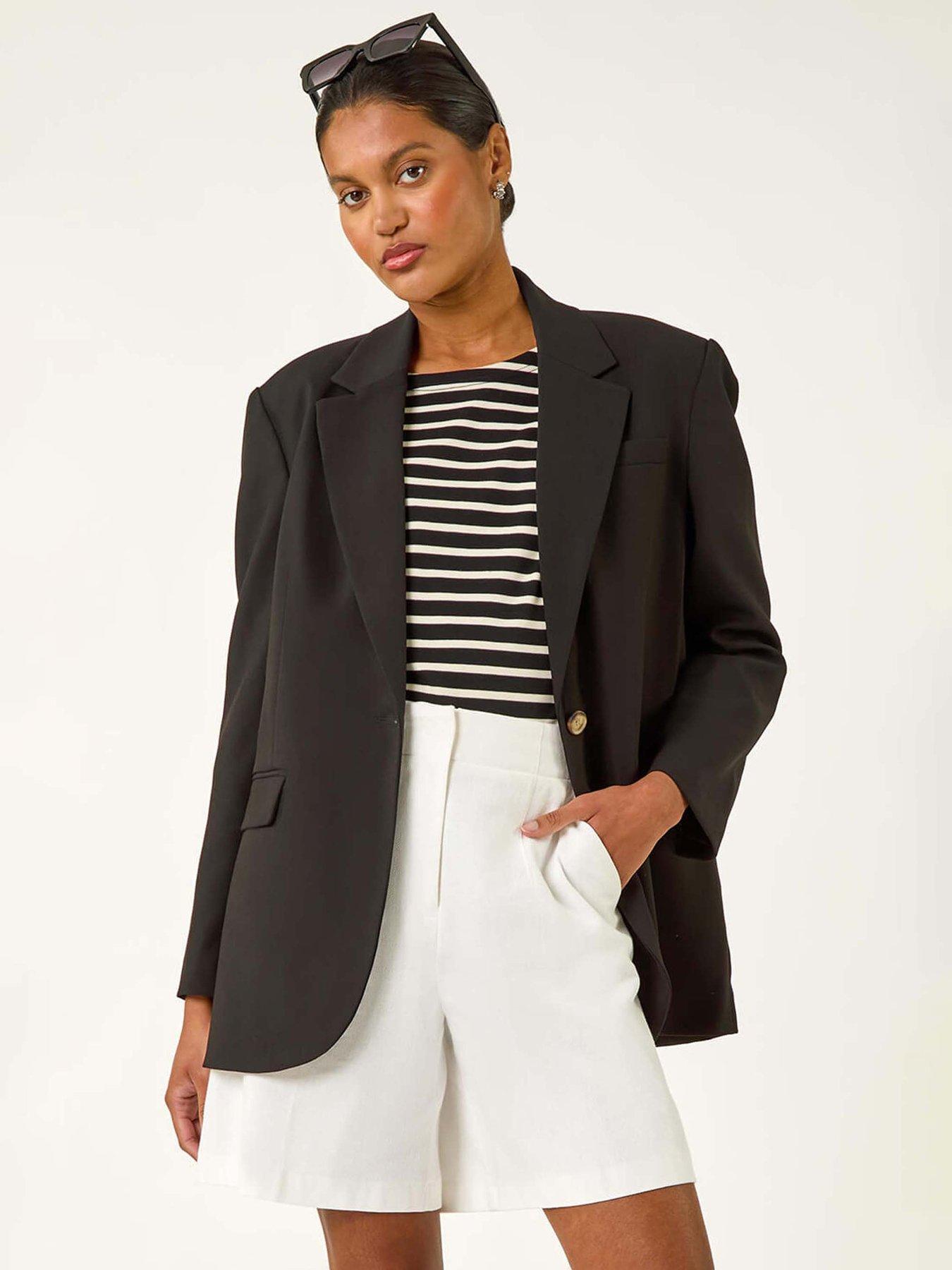 Image 1 of 5 of Roman Single Breasted Smart Blazer - Black