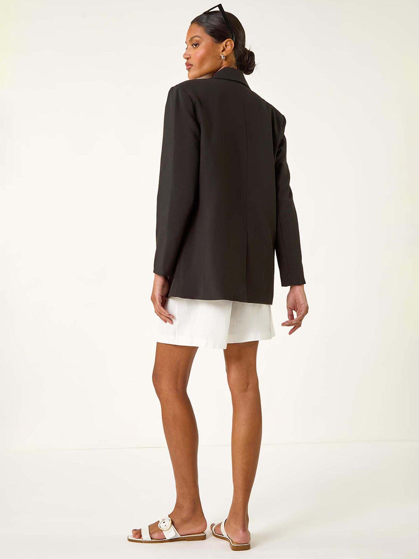 Image 2 of 5 of Roman Single Breasted Smart Blazer - Black