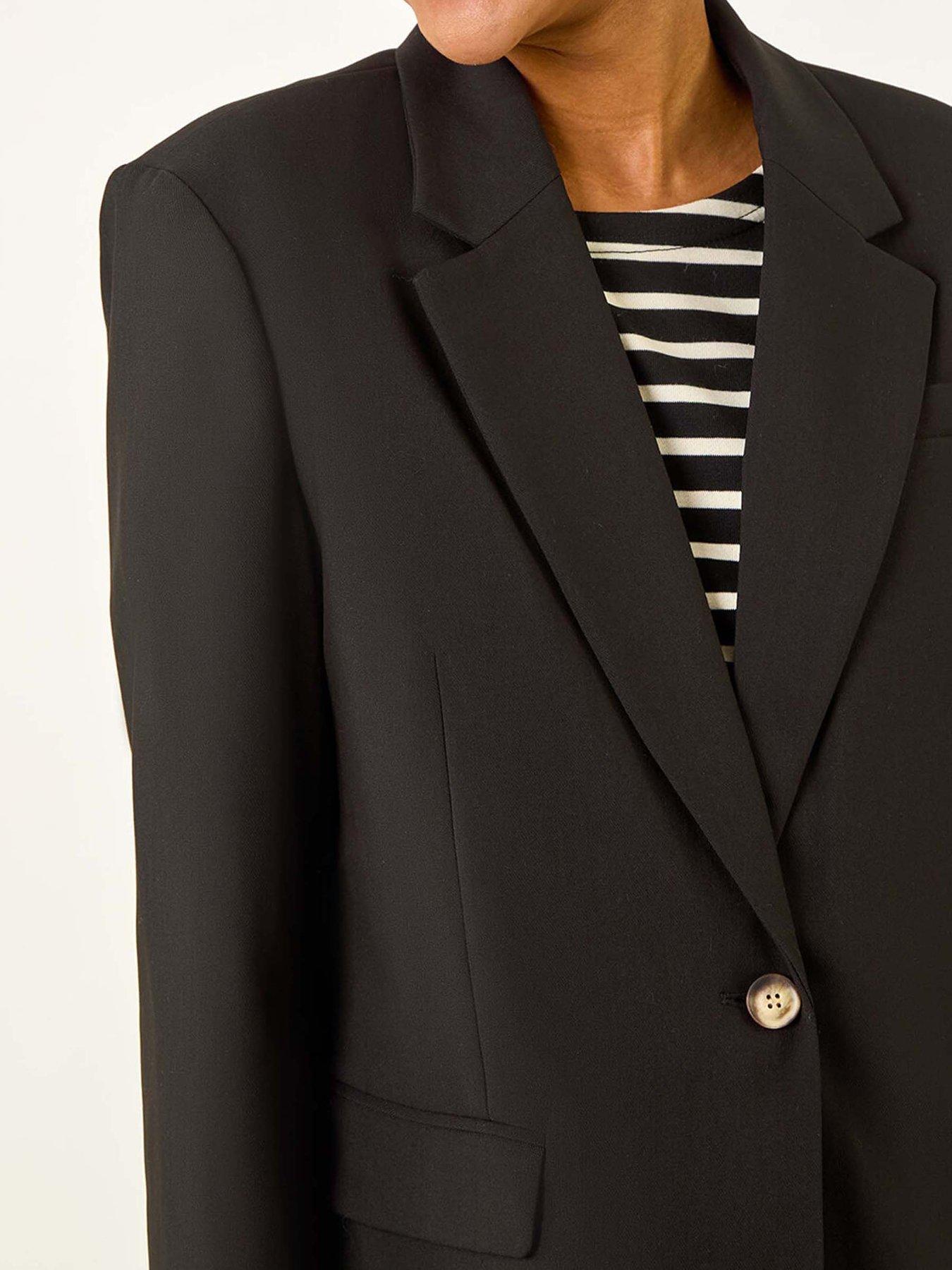 Image 5 of 5 of Roman Single Breasted Smart Blazer - Black