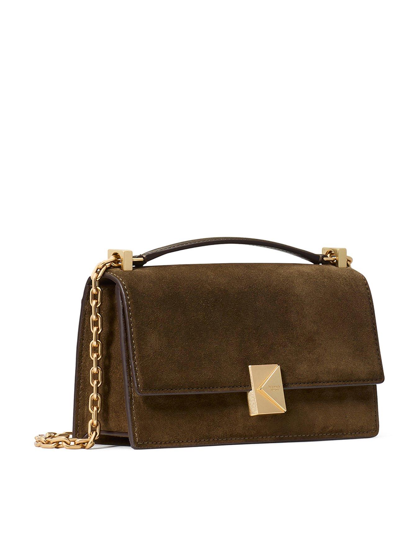  image of kate-spade-new-york-deco-suede-mini-flap-chain-crossbody-green