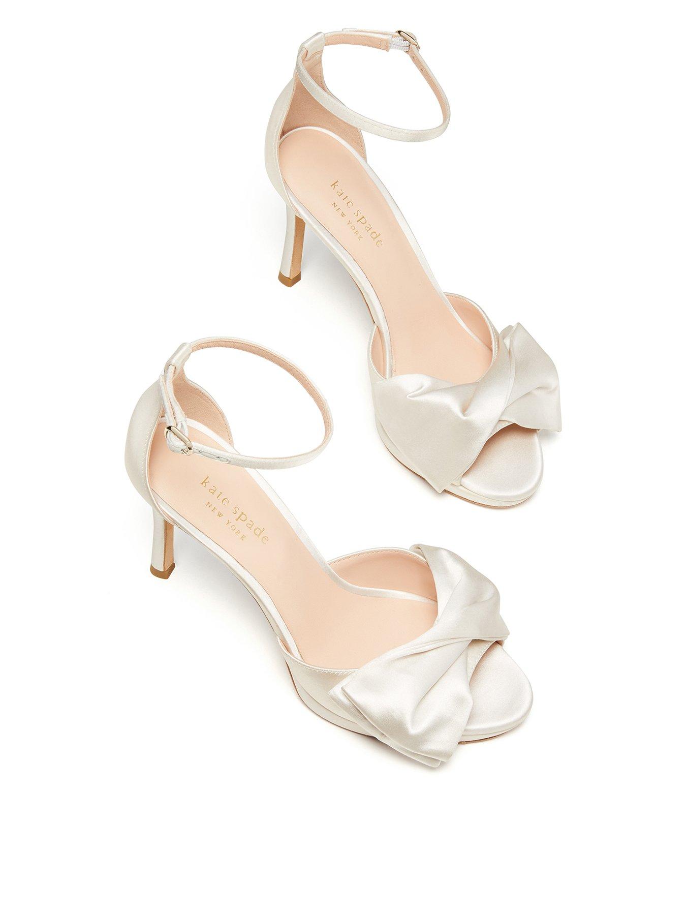 undefined Bridal Bow Satin Heeled Sandal