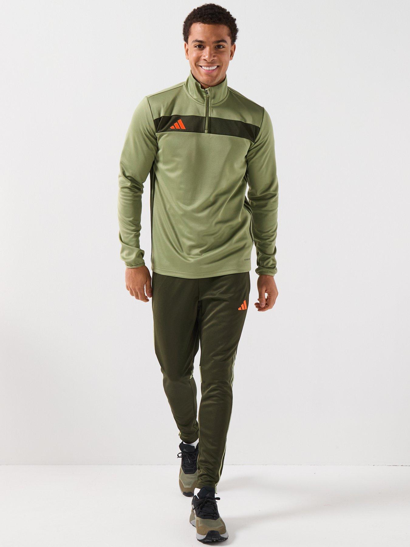 Image 3 of 6 of adidas Mens Tiro Essentials 1/4 Zip Top - Green