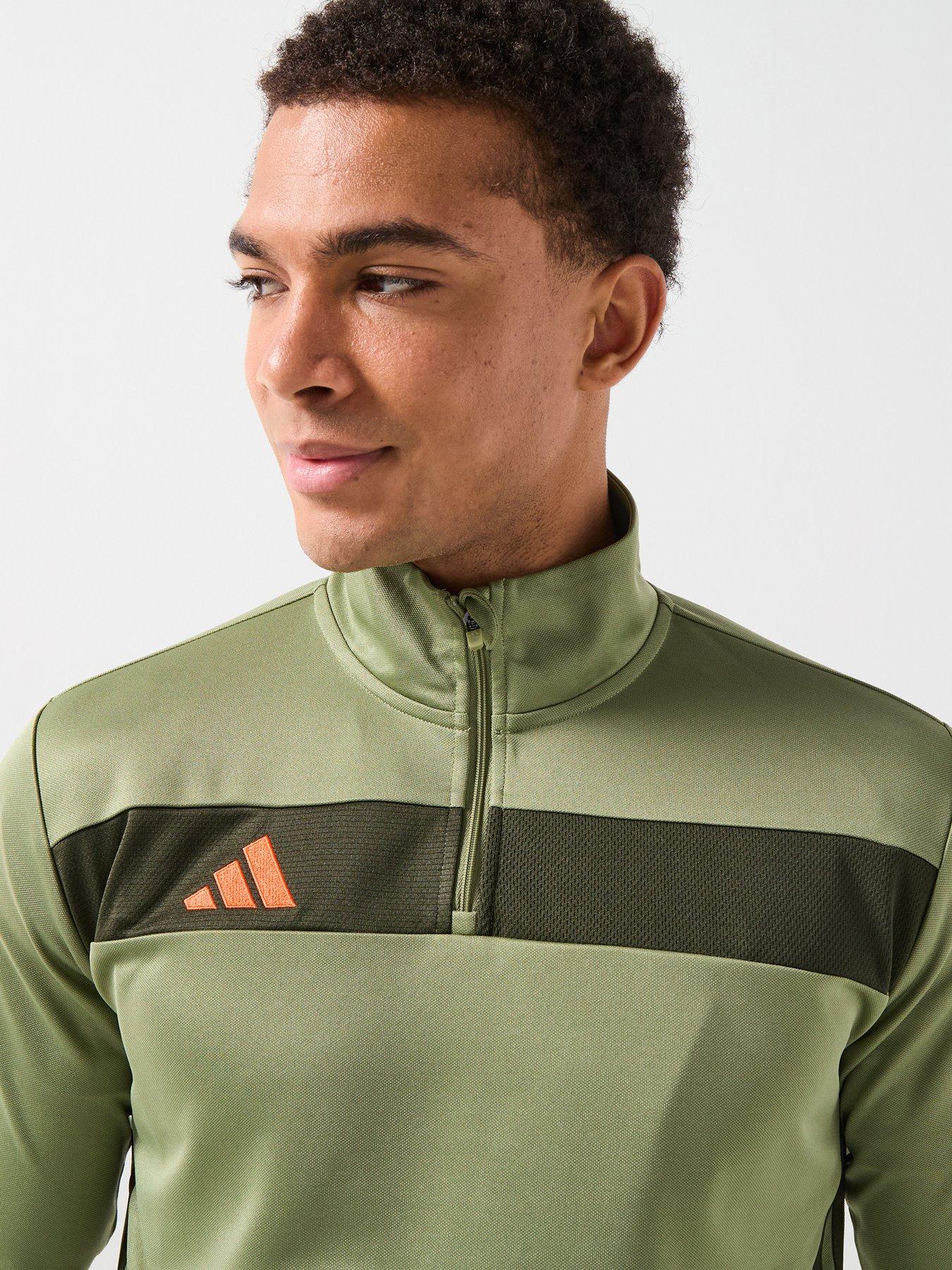 Image 4 of 6 of adidas Mens Tiro Essentials 1/4 Zip Top - Green