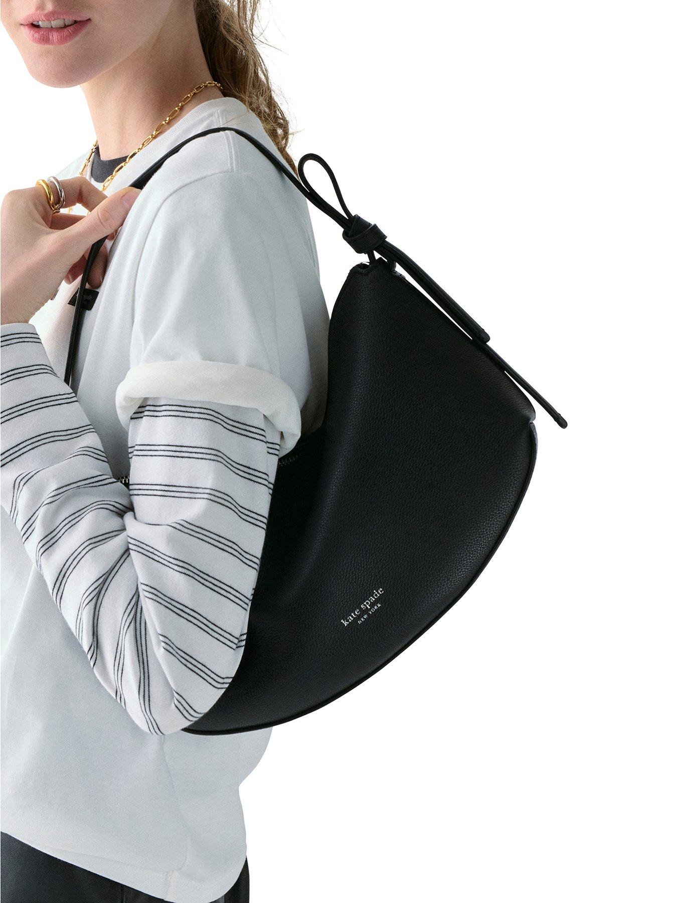 Image 2 of 4 of Kate Spade New York Loop Pebbled Leather Shoulder Bag - Black