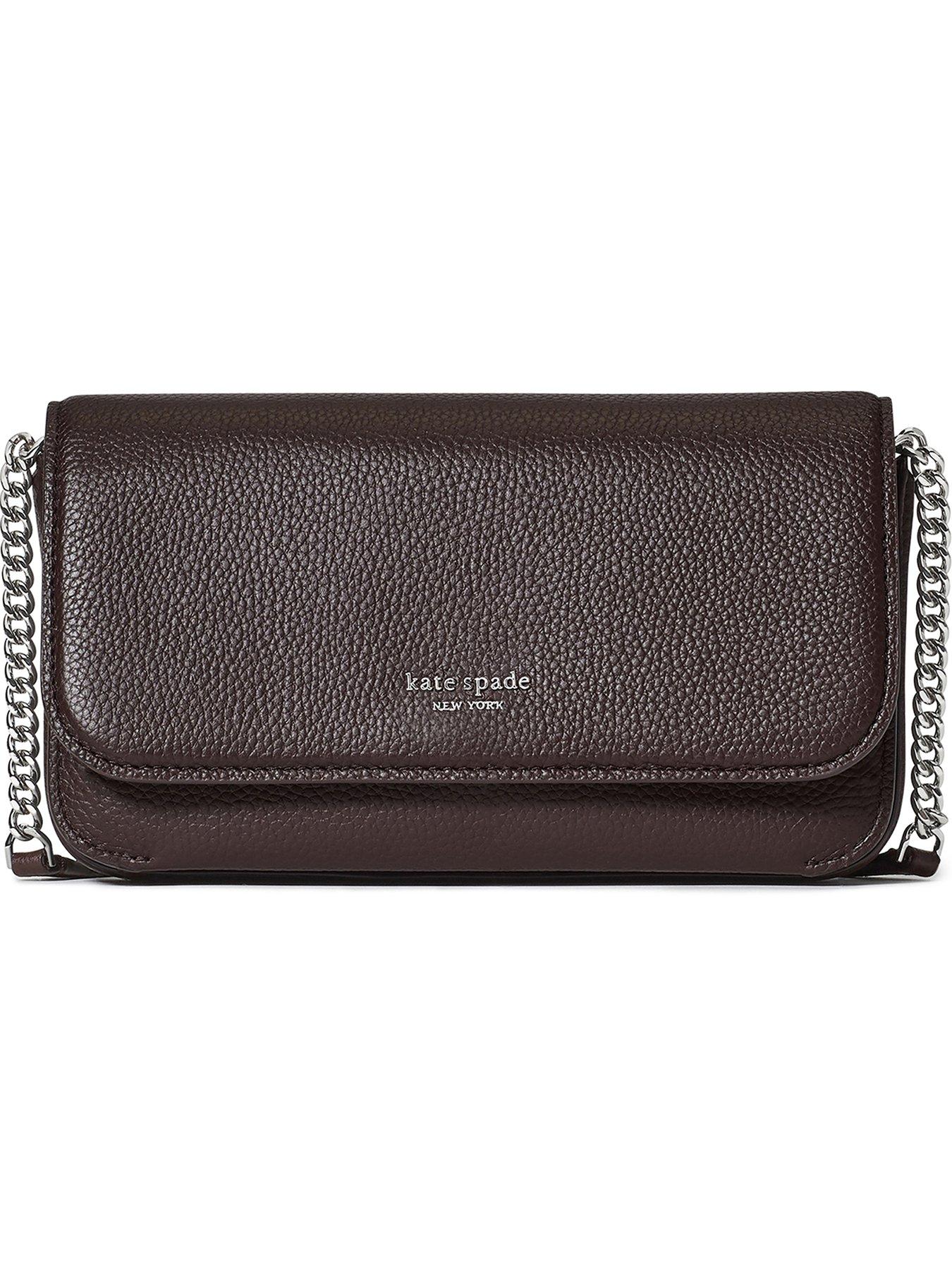 undefined Ava Pebbled Leather Flap Chain Wallet