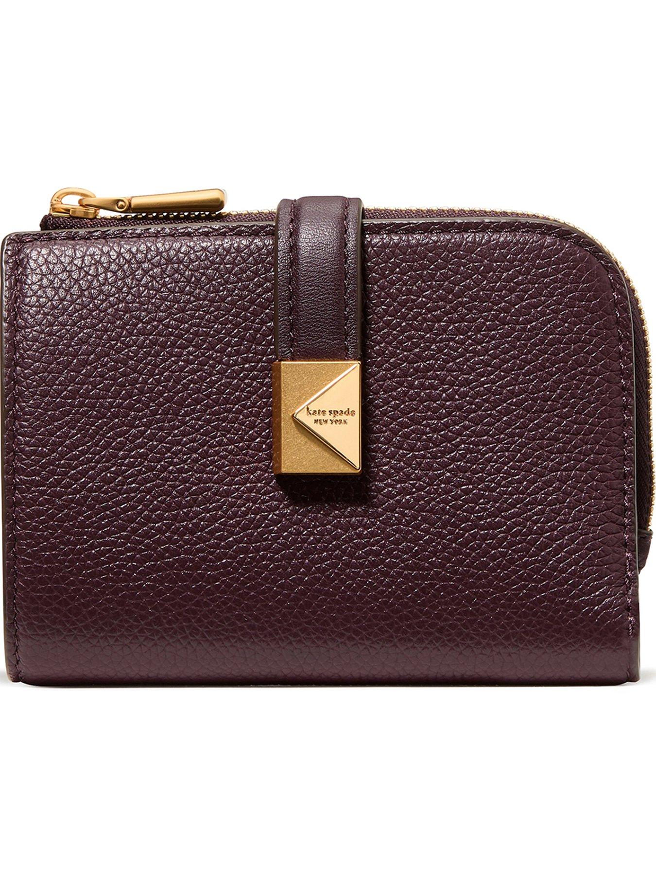 Kate Spade New York Deco Pebbled Leather Small Compact Wallet - Red