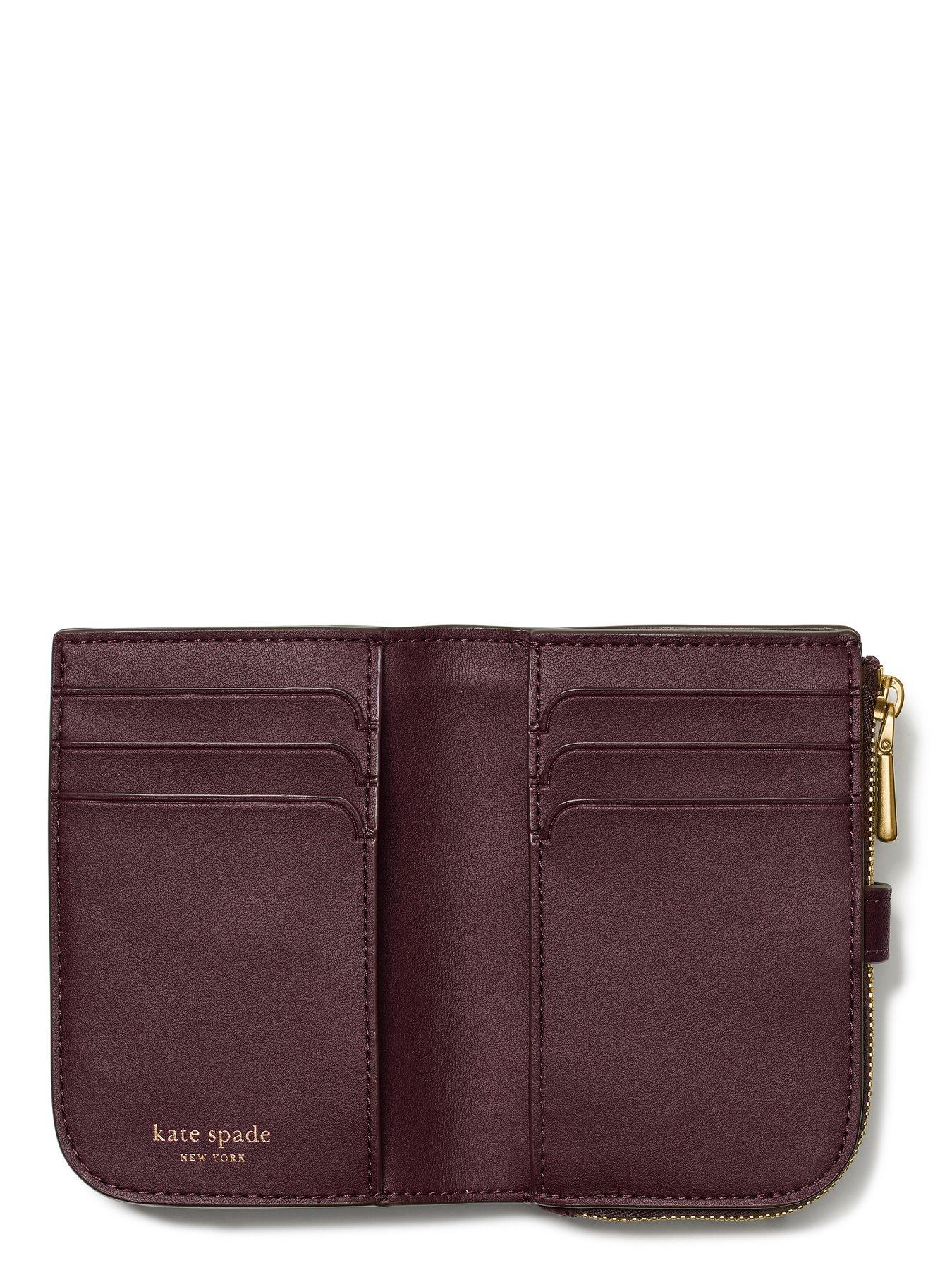  image of kate-spade-new-york-deco-pebbled-leather-small-compact-wallet-red