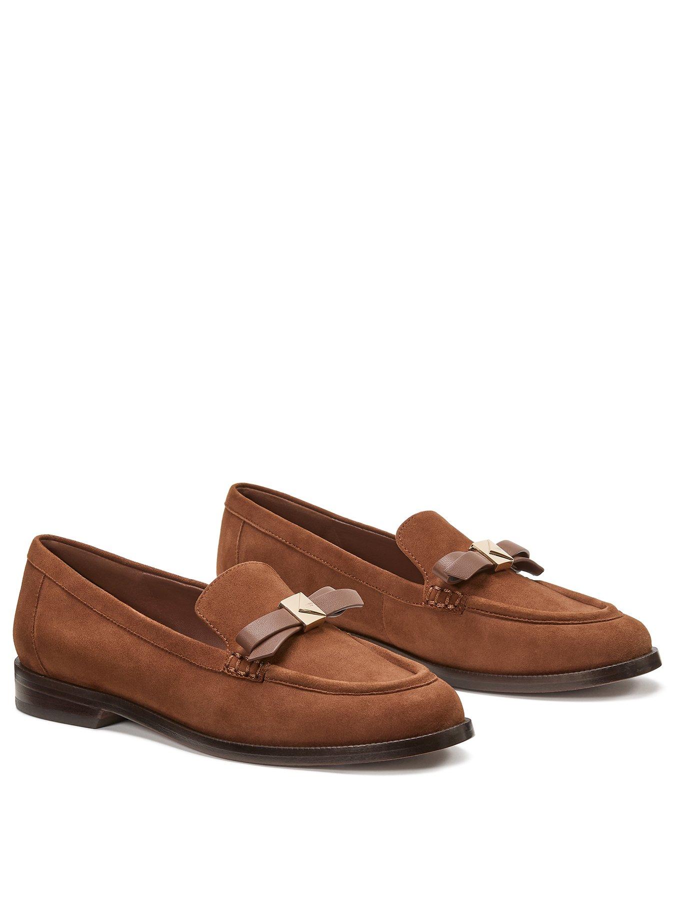 stillFront image of kate-spade-new-york-deco-bow-suede-loafers-brown