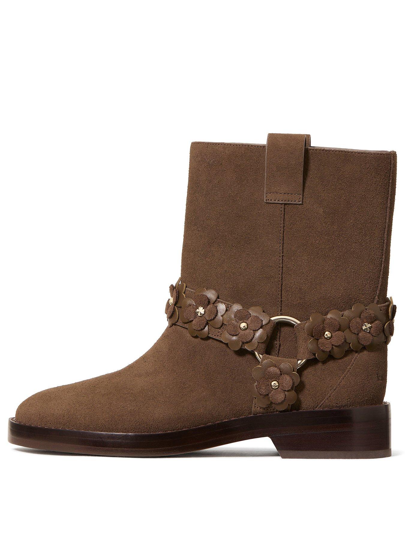 Image 2 of 4 of Kate Spade New York Spade Flower Garden Suede Moto Boot