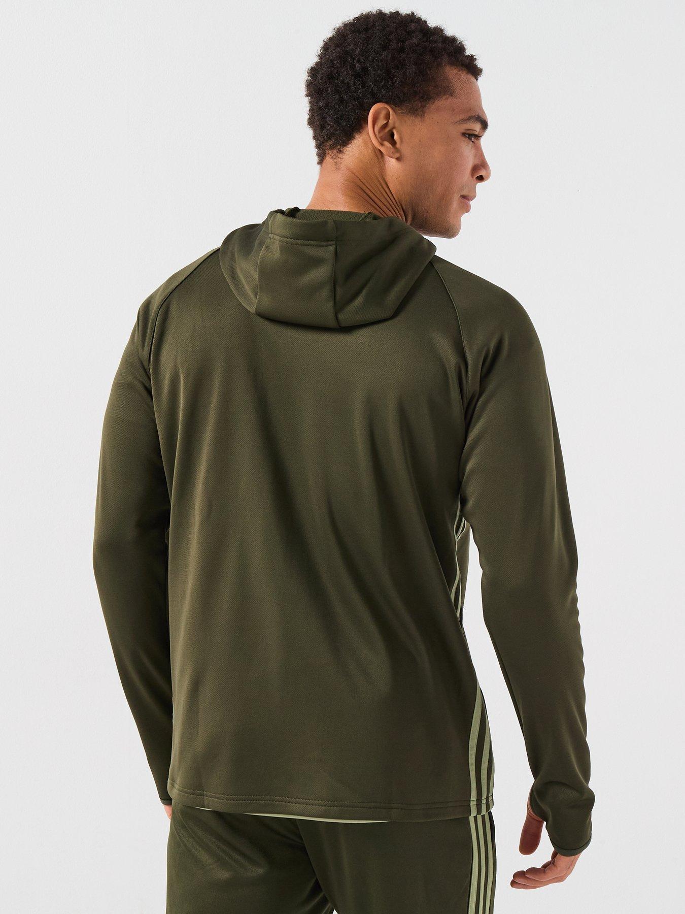 stillFront image of adidas-mens-tiro-essentials-winter-hoodie-green