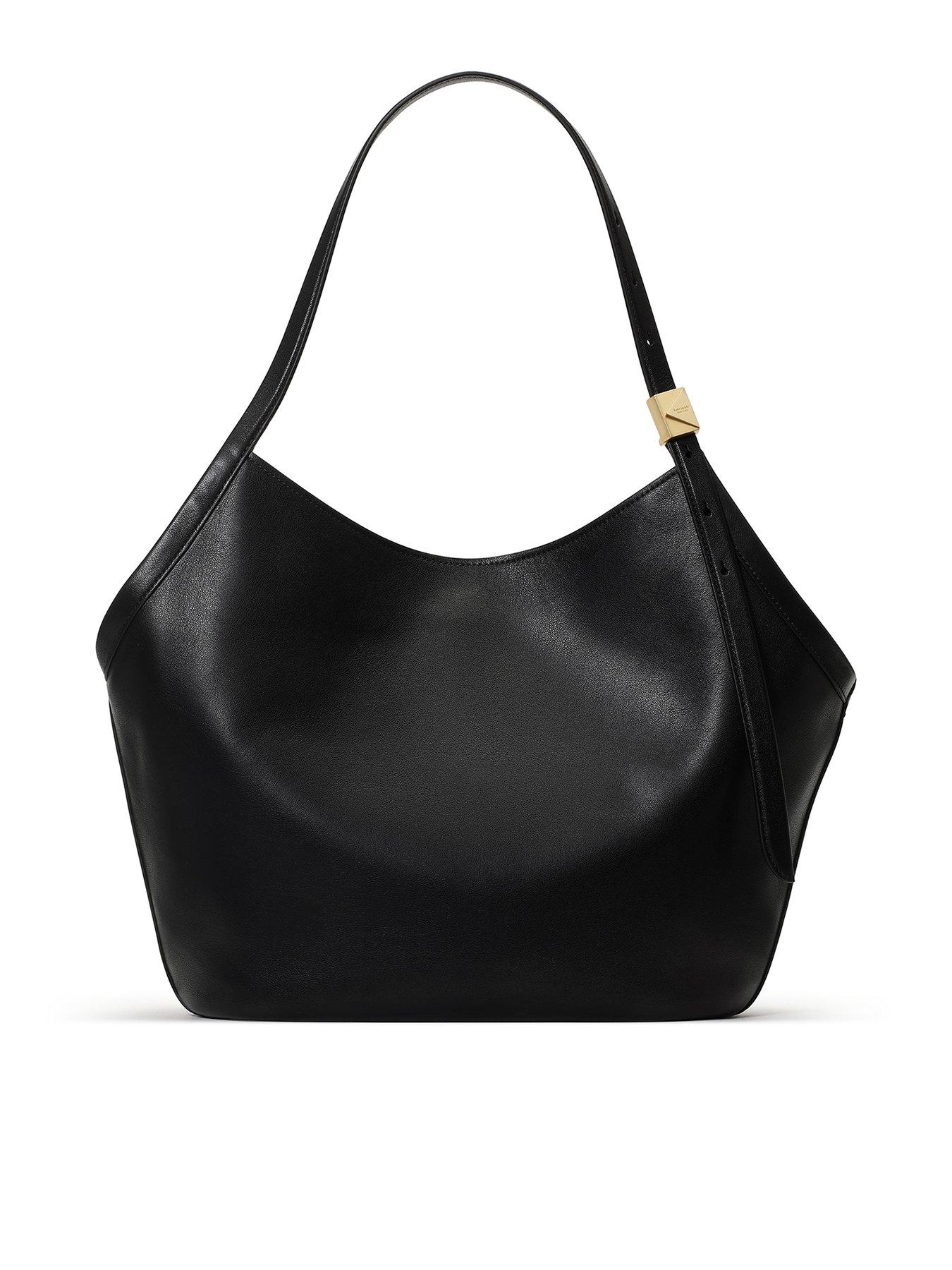 Image 1 of 4 of Kate Spade New York Deco Fine Grain Leather Tulip Tote - Black