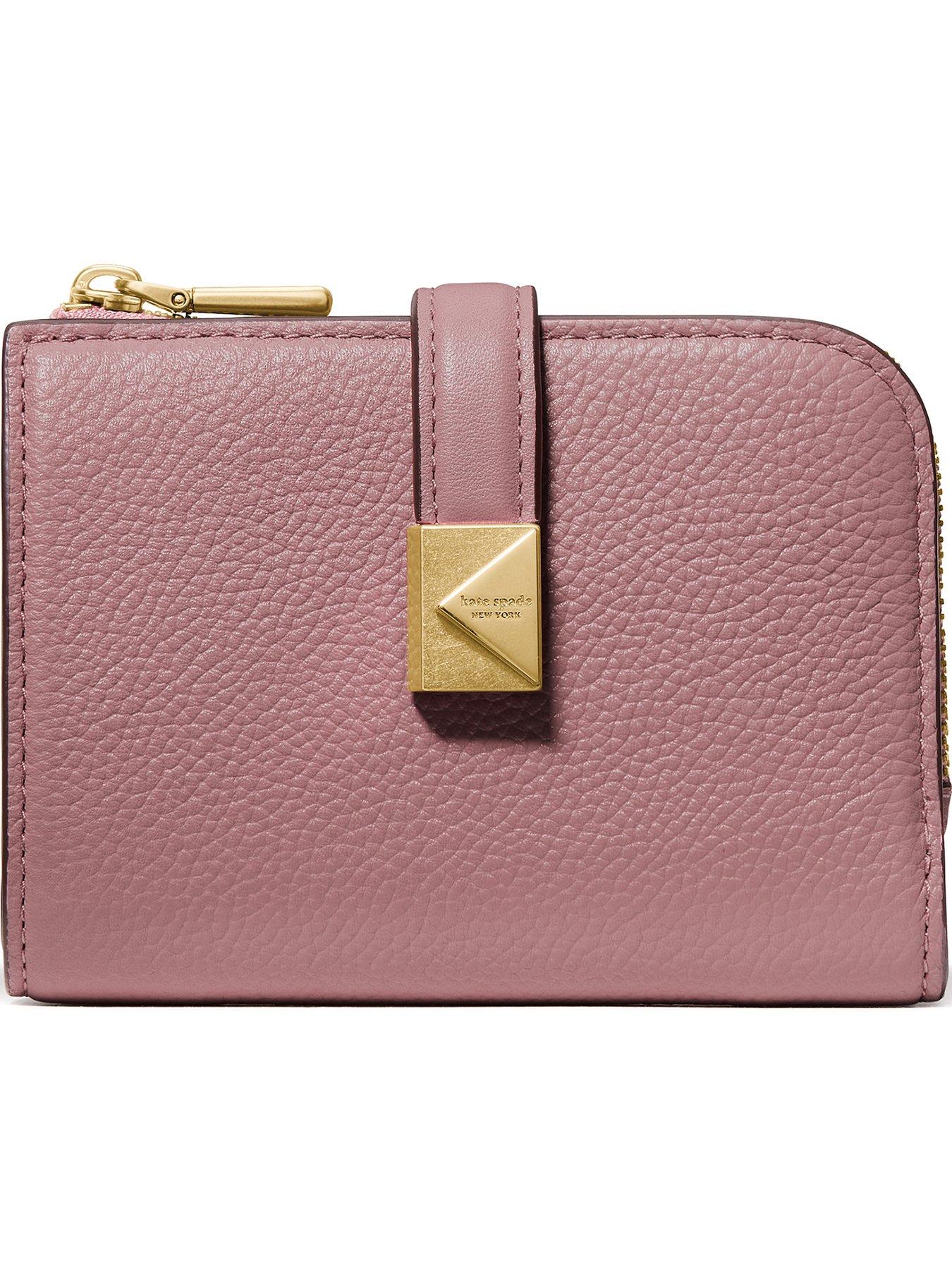 Image 1 of 3 of Kate Spade New York Deco Pebbled Leather Small Compact Wallet - Pink