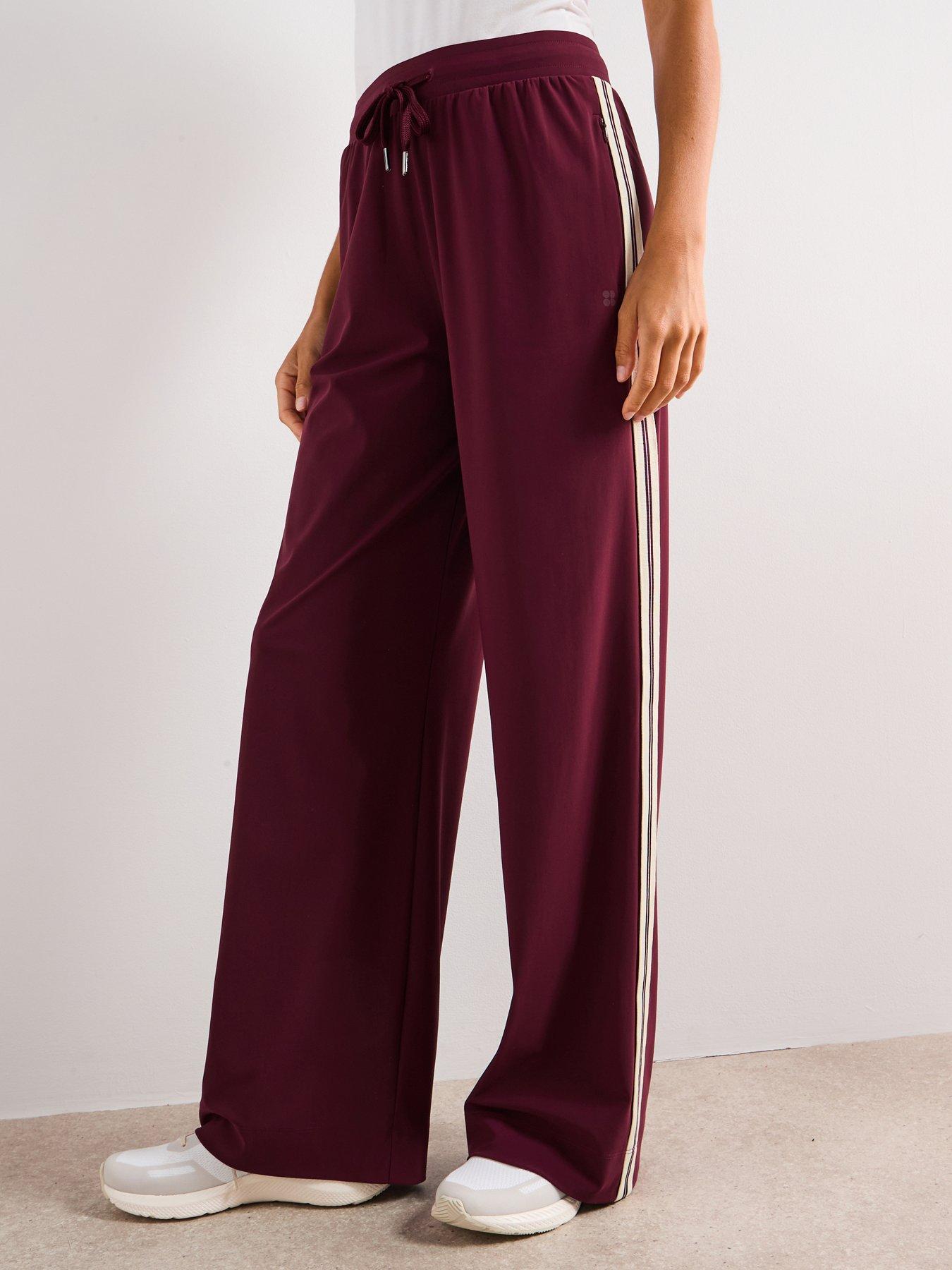 undefined Explorer Side Stripe Wide Leg 32" Trouser - Red