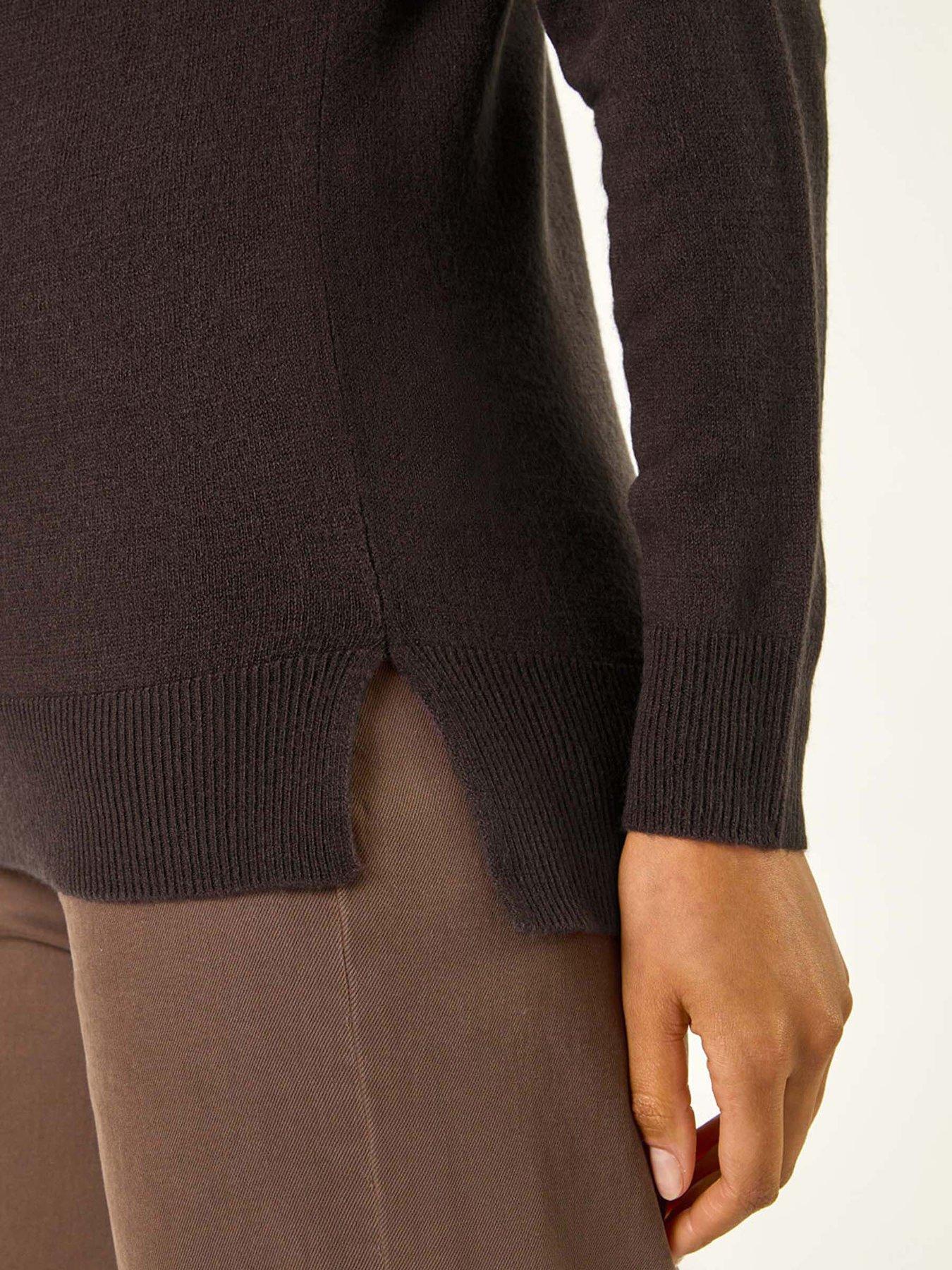 Image 4 of 5 of Roman Plain Soft Crew Neck Jumper - Brown