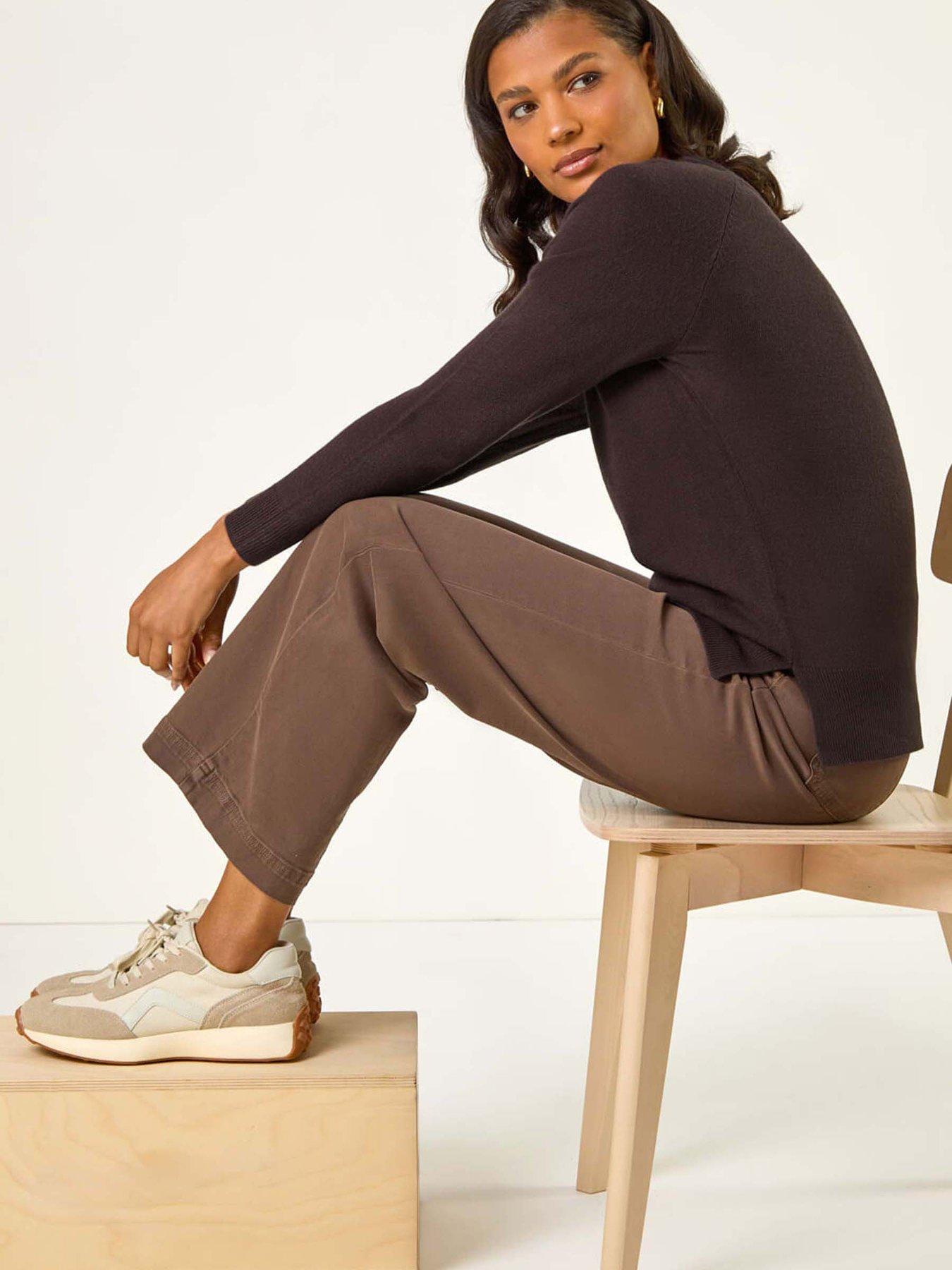 Image 5 of 5 of Roman Plain Soft Crew Neck Jumper - Brown