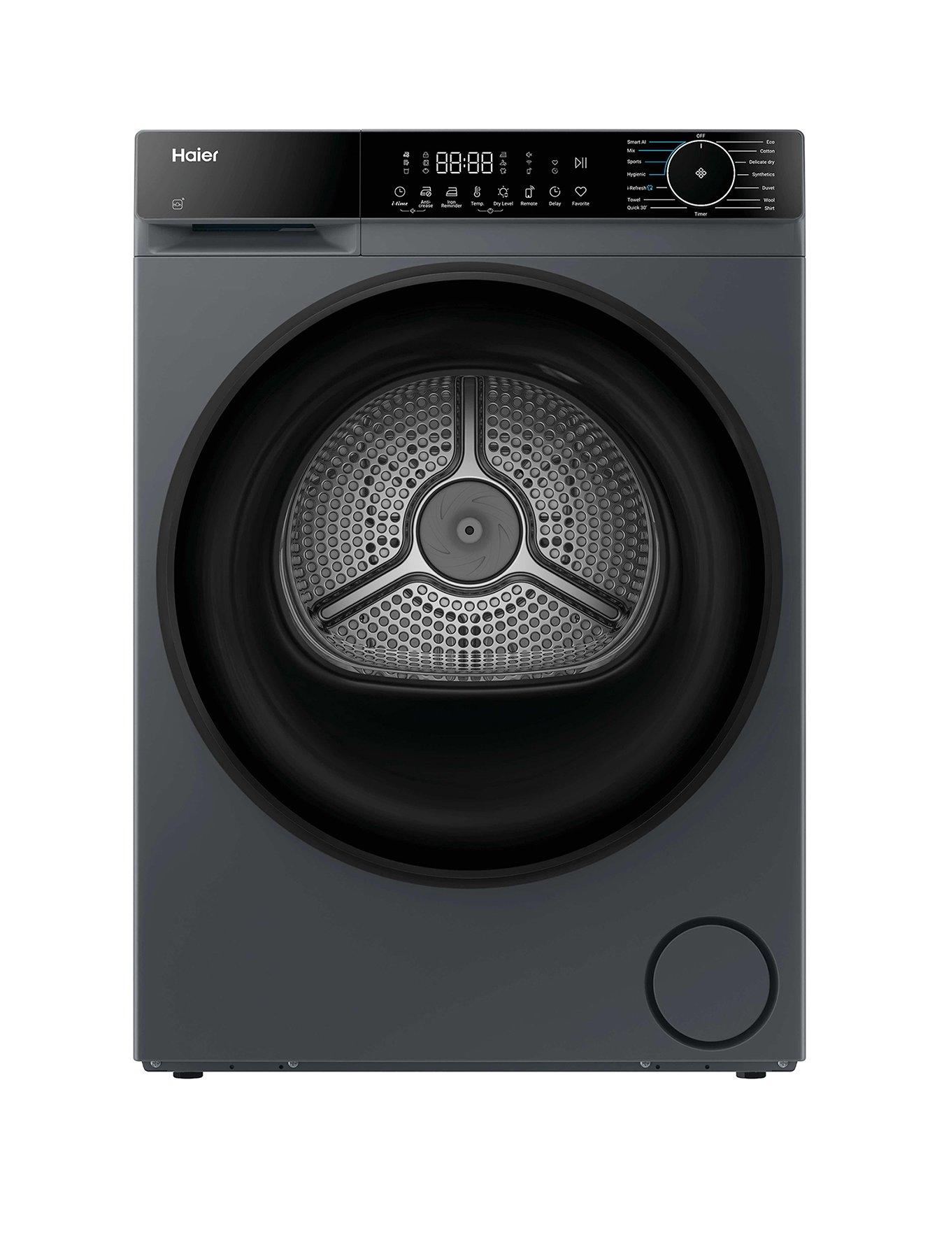 Image 1 of 7 of Haier X Series 5 HD80-D357GU1-UK 8kg Heat Pump Tumble Dryer, Graphite, A++ Rated, Wifi