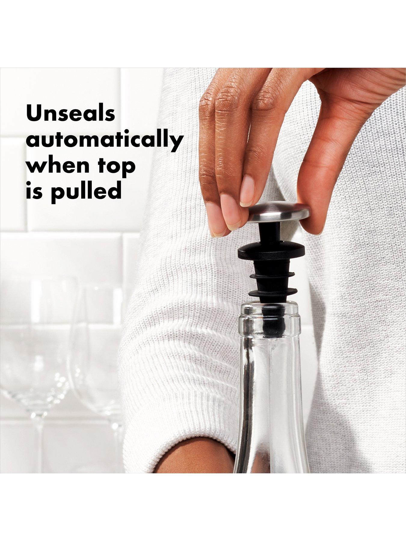 Image 2 of 6 of OXO Steel Spillproof Wine Stopper Set- 2 Pieces